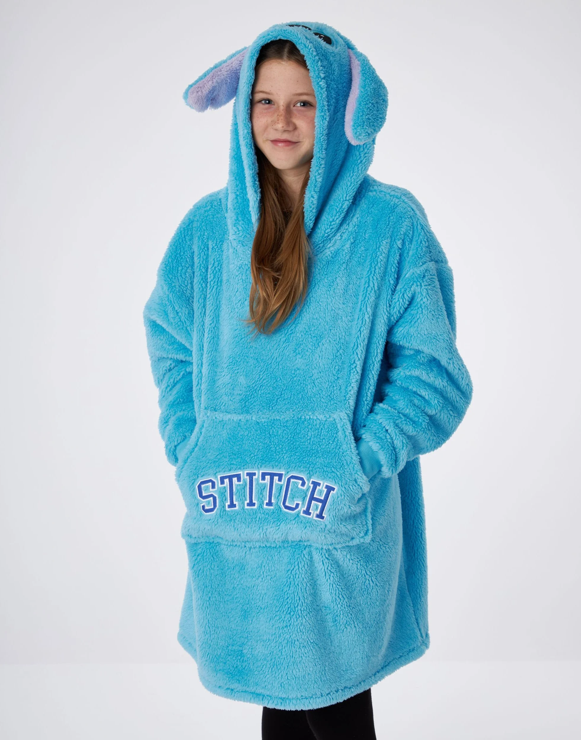 Disney Lilo & Stitch Przenośny koc Bluza z kapturem Ciężki sweter niebieski dla dzieci