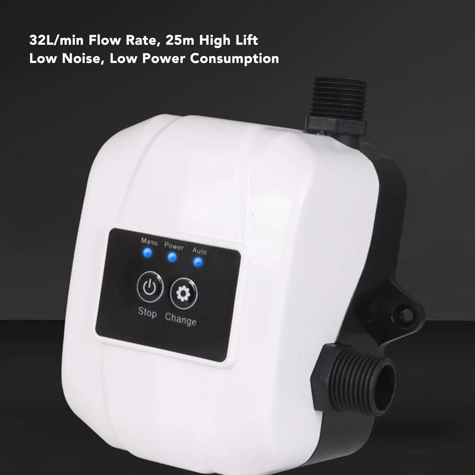 Pompa Wspomagająca Ciśnienie Wody, Pompa Wspomagająca o Mocy 150 W, 24 V DC z Magnesem Trwałym, Pompa Recyrkulacyjna Wody o Wydajności 32 L/min, 25 M i Niskim (Wtyczka UE