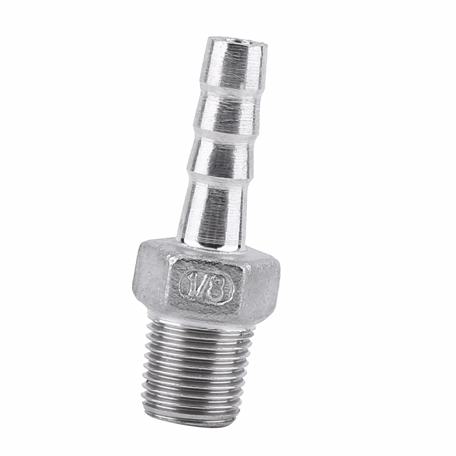 Złącze Barb ze stali nierdzewnej, zaczep węża, stal nierdzewna SS304 gwint męski łącznik rurowy Barb Hose Tail Connector BSP 1/20.3 cm~3/10.2 cm (1/8 * 6 mm)