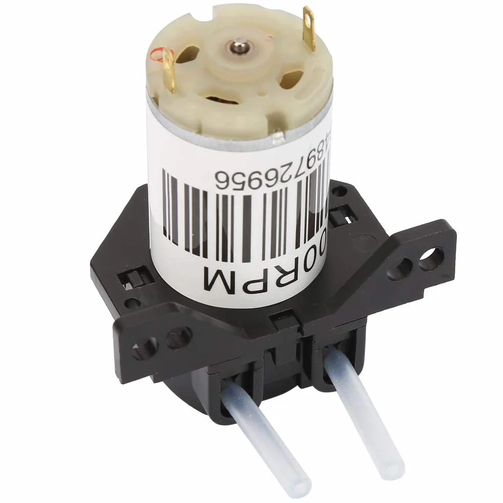 Miniaturowa Cicha Pompa Perystaltyczna, Pompa Perystaltyczna 6 V, Miniaturowa Cicha Pompa Perystaltyczna Miareczkowanie DC Samozasysająca Pompa(6V Right -angle black)