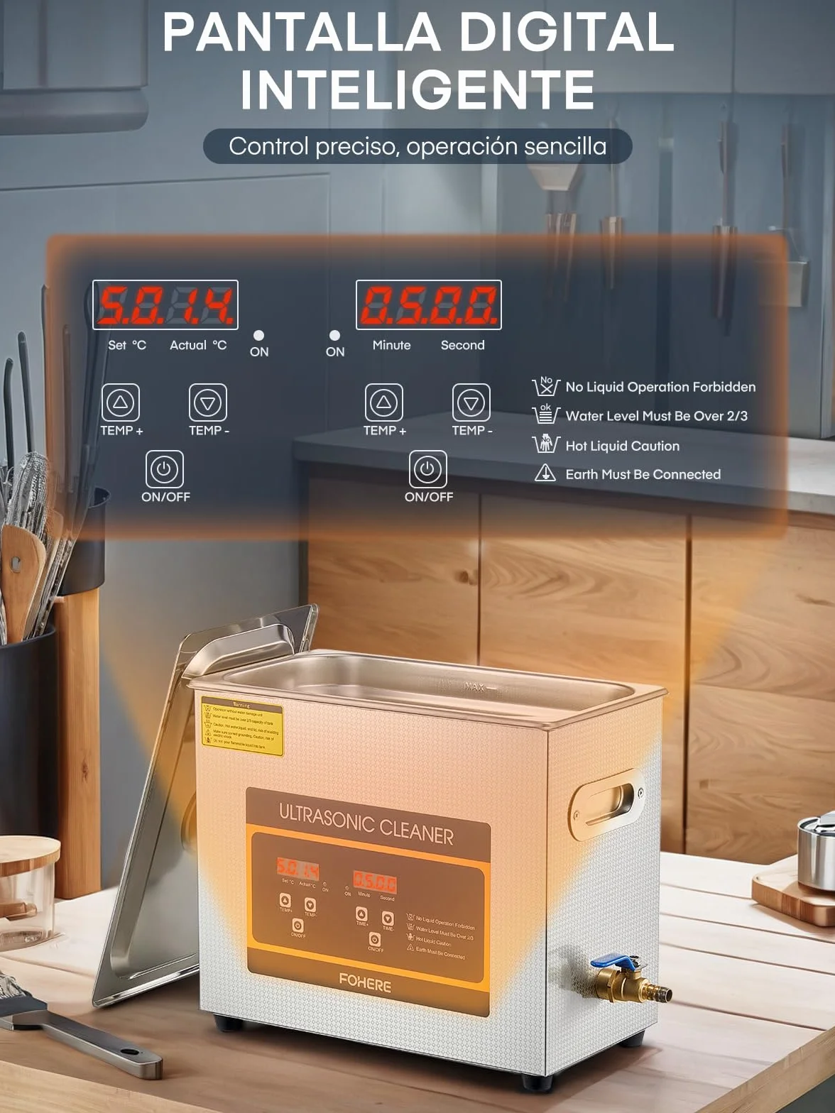 Myjka ultradźwiękowa 6,5 L, stal nierdzewna 304, z timerem ogrzewania, profesjonalny cyfrowy laboratoryjny ultradźwiękowy oczyszczacz części, do czyszczenia biżuterii, okularów, części samochodowych