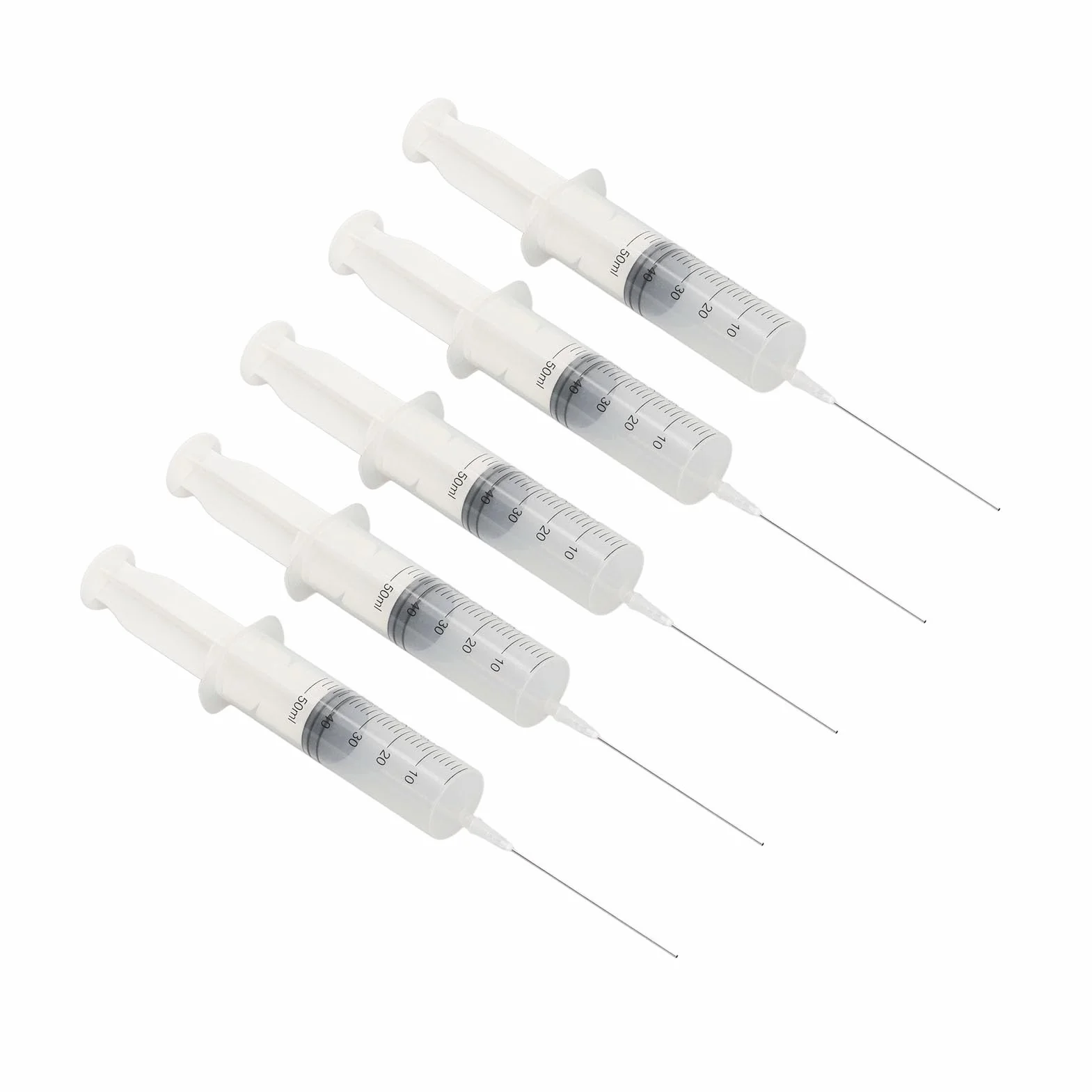 50ml Strzykawka do Tuszów 5 Sztuk z Podziałką | Zestaw Strzykawek do Drukarek i Laboratorium | Precyzyjne Dozowanie Atramentu i Eksperymentów | Wielofunkcyjna Skala | Strzykawki do Tuszów
