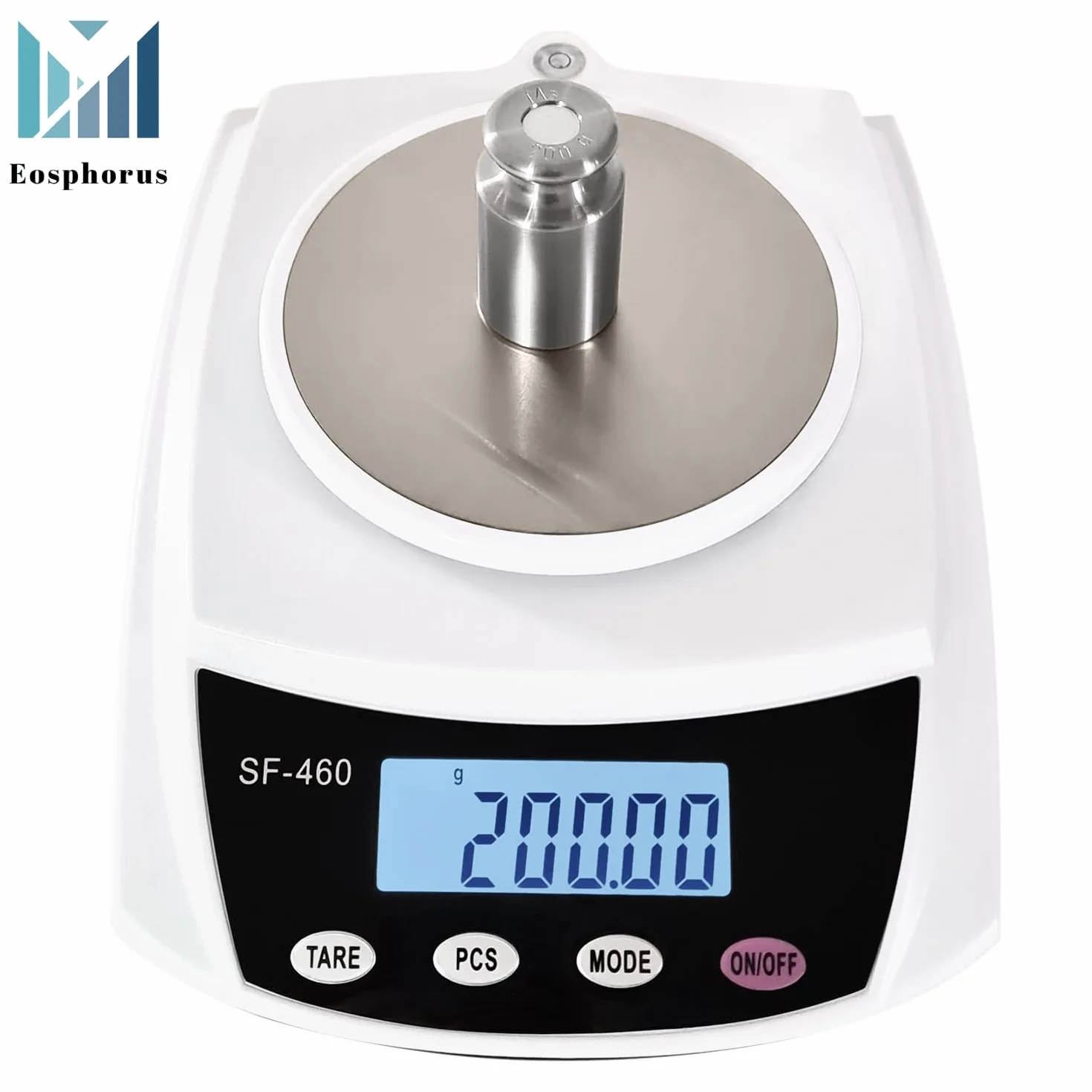 Eosphorus Cyfrowa Analityczna Waga z Wyświetlaczem LCD 600g x 0,01g do Laboratoriów Naukowych i Szkół - Waga Kuchenna, Dokładna Waga Odważyć Gramy, Uncje i Karaty - Ładowarka USB i Zasilacz Sieciowy