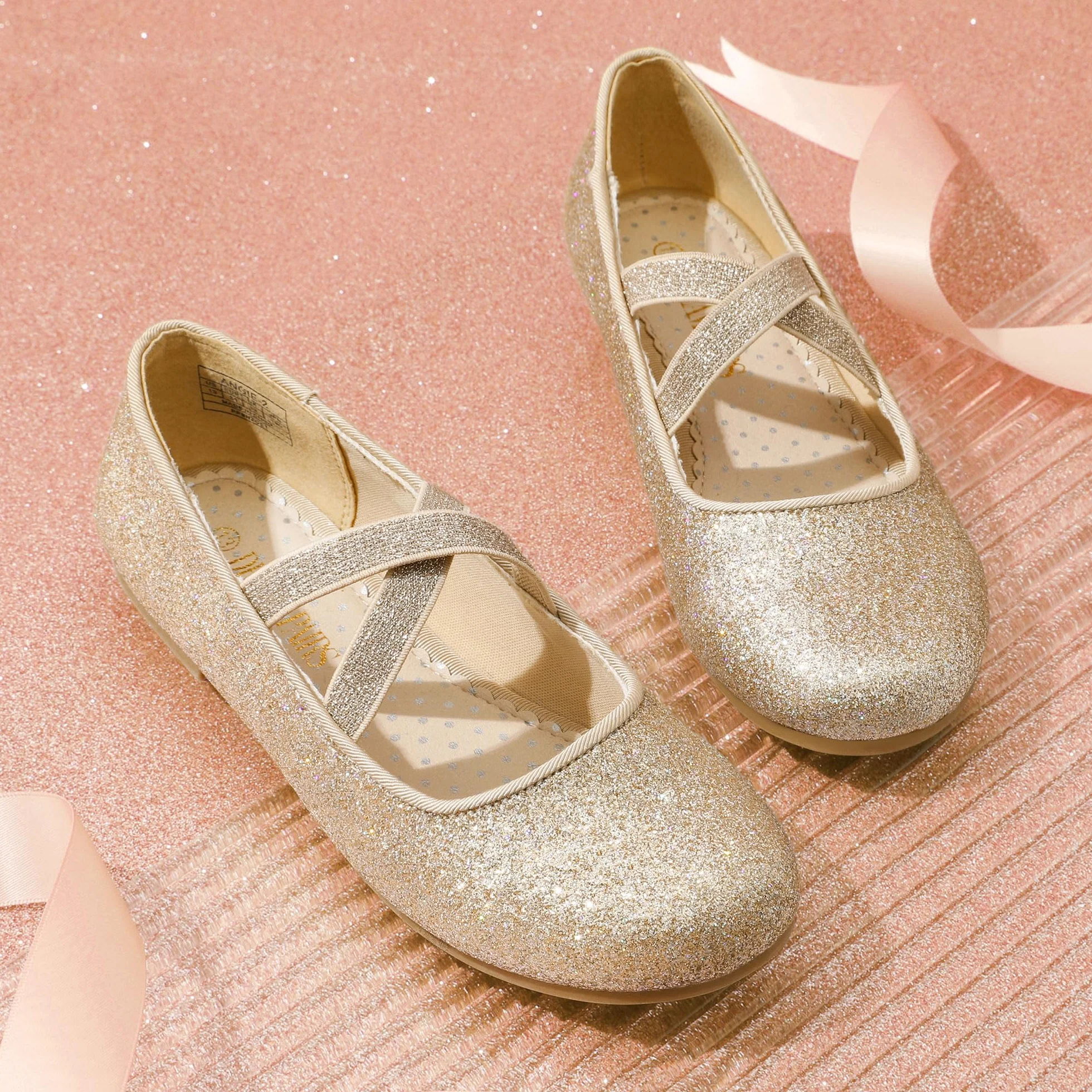 DREAM PAIRS Dzieci Dziewczynki Mary Jane Strap Płaskie Buty Baleriny Księżniczka Płaskie Buty Szkolne Płaskie Kołnierz