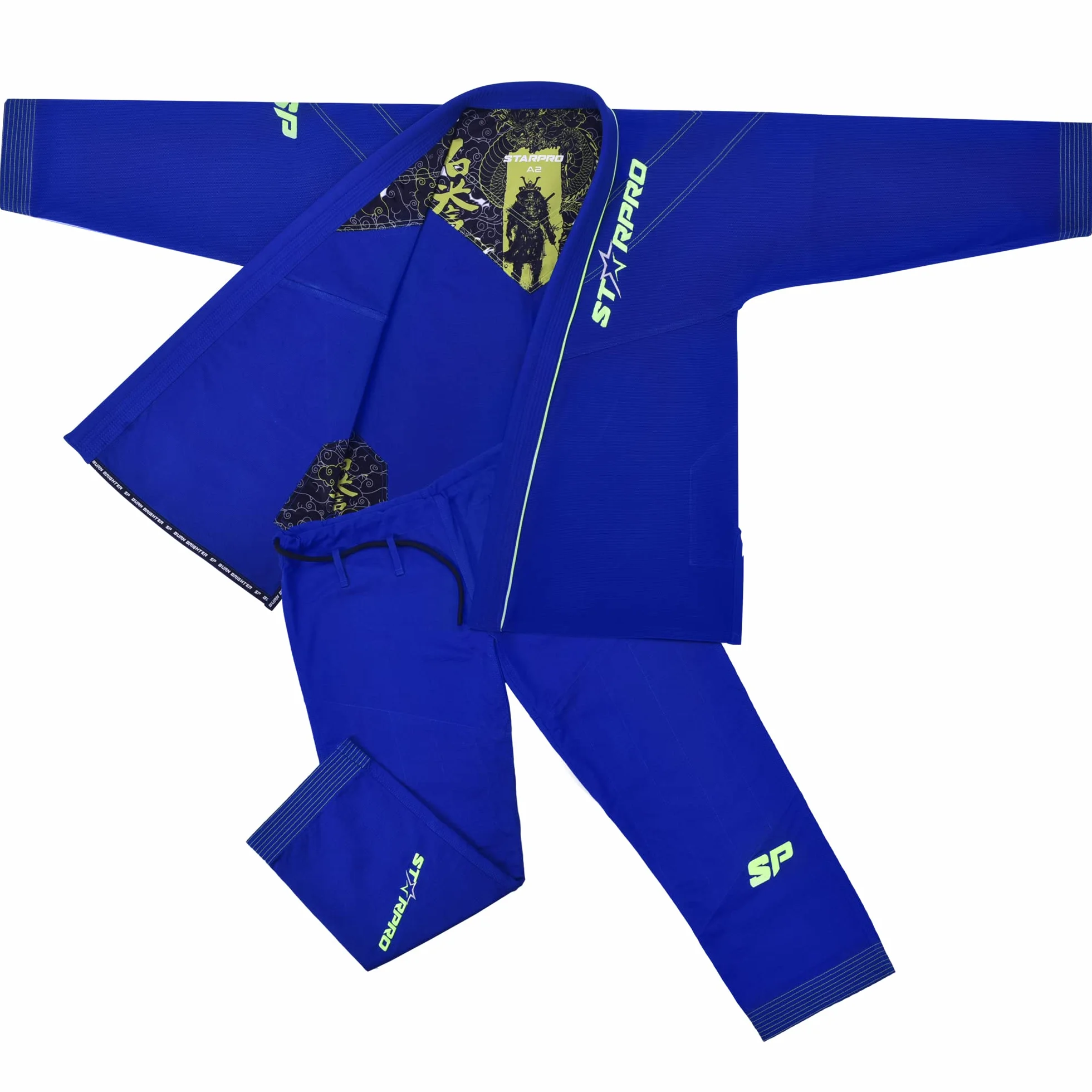 Starpro Ronin BJJ Gi 355 g - mieszanka bawełny Power - biały i czarny - Preshrunk Professional Martial Arts kimono do treningu i zawodów - dla mężczyzn i kobiet, niebieski, A5