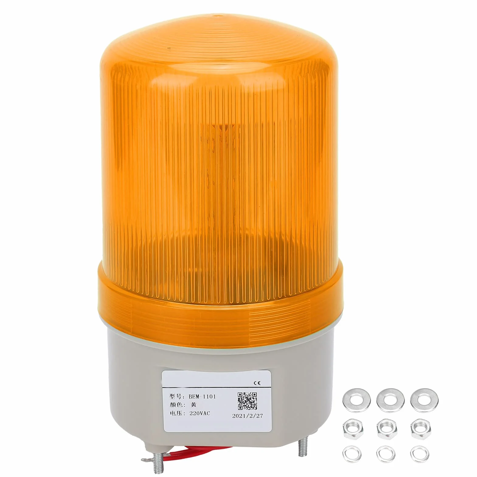 Migające światło Ostrzegawcze LED, 220 V AC BEM ‑ 1101 Światło Ostrzegawcze Migające światło Ostrzegawcze Wyposażenie Alarmowe Światło Awaryjne(yellow)