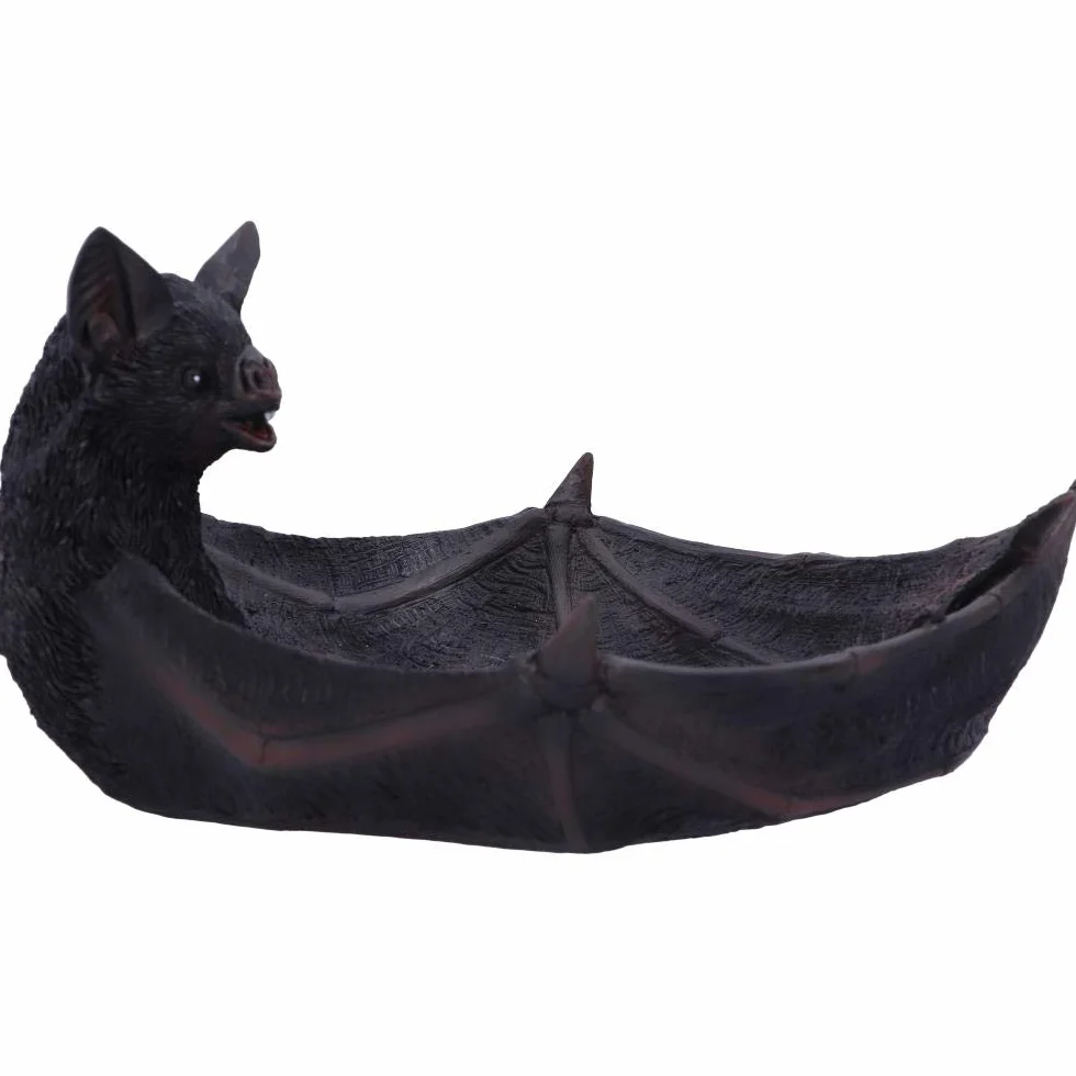 Nemesis Now Winged Watcher Bat uchwyt na drobiazgi, naczynie na biżuterię, żywica poliestrowa, czarny