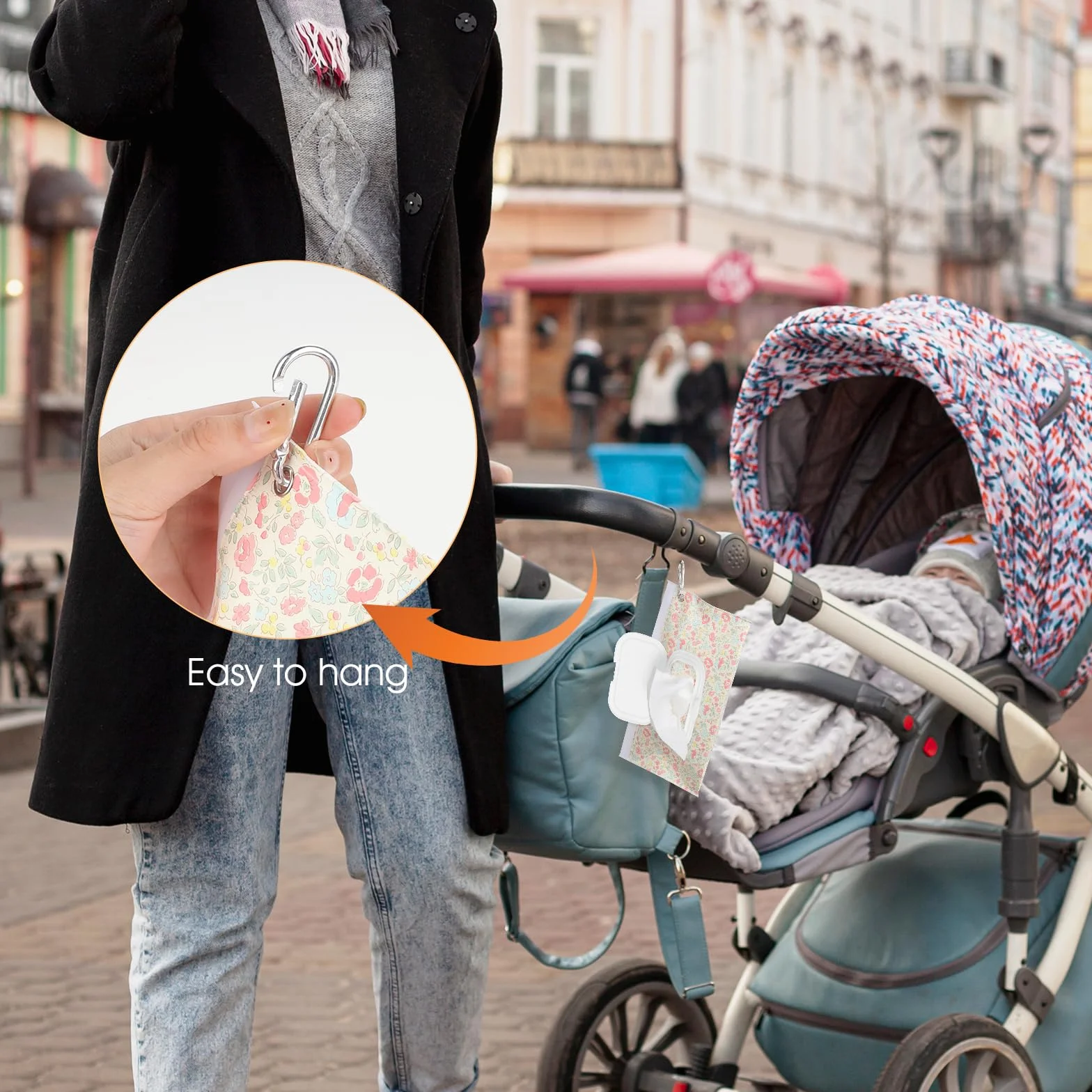Tyqour 2-pak uchwyt na chusteczki dla niemowląt wielokrotnego użytku woreczek przenośny dozownik chusteczek nawilżanych wielokrotnego napełniania podróżne chusteczki dla niemowląt etui wodoodporne i