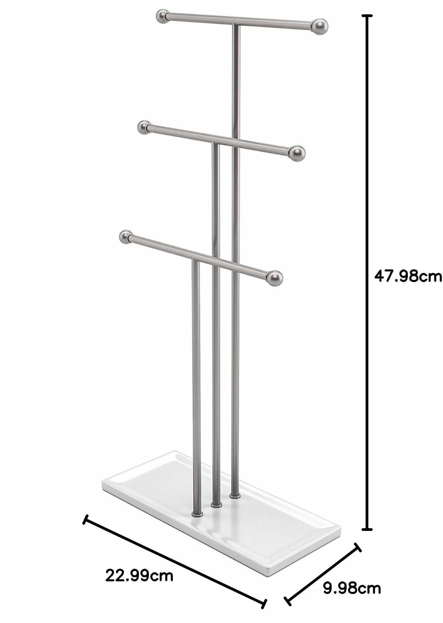 Umbra Trigem Organizer na Biżuterię, Srebrny/Biały, 23 x 10 x 48 cm