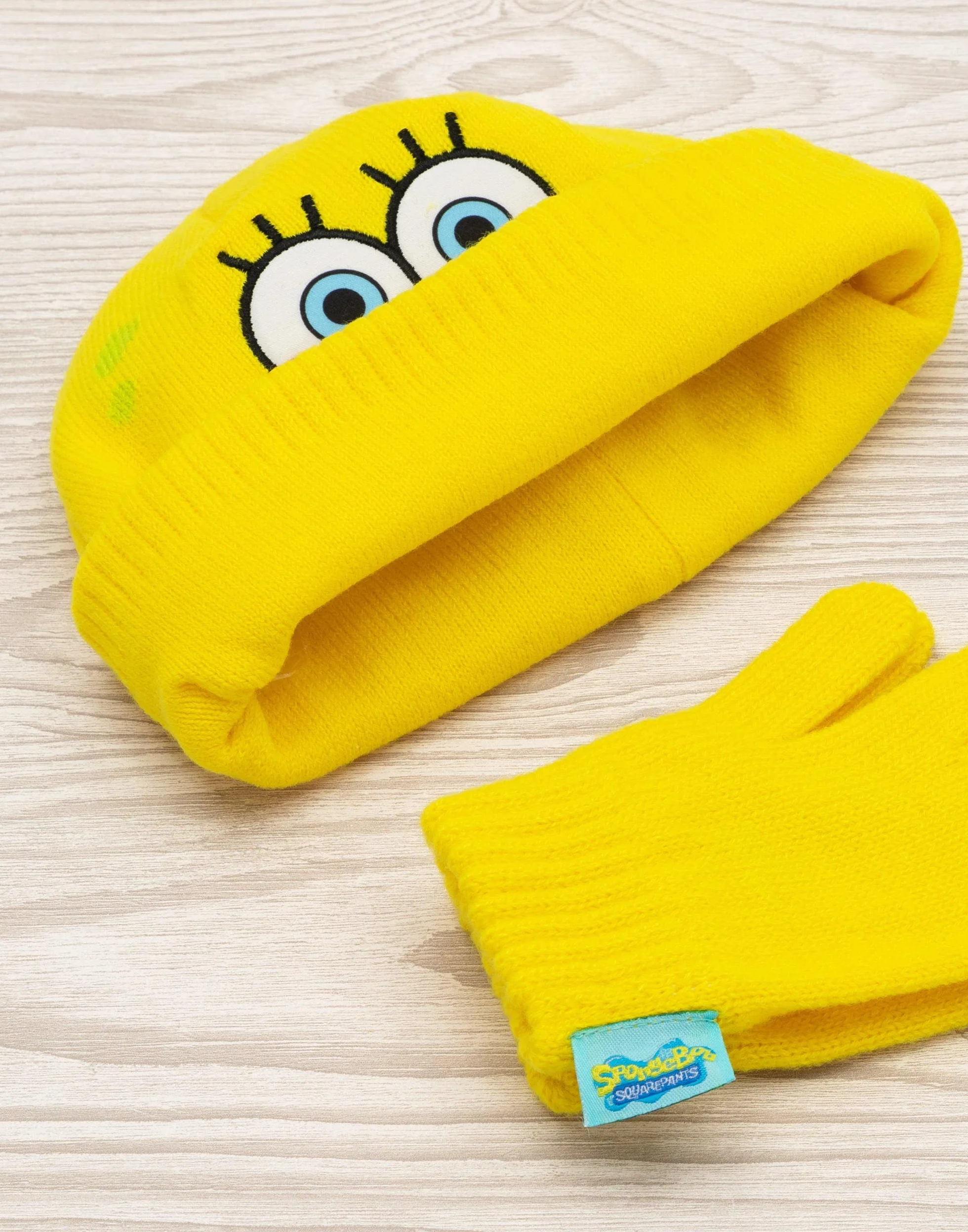 SpongeBob Squarepants Dziecięca czapka z daszkiem z dzianiny żółta, rozmiar uniwersalny