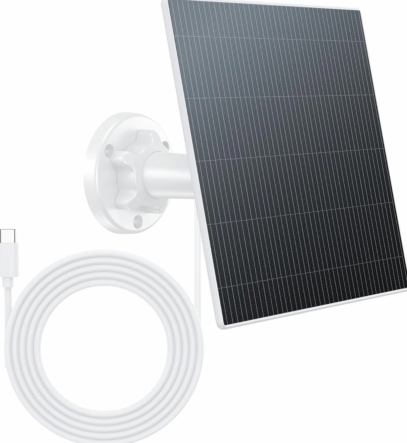 Panel słoneczny 6 W do kamery monitorującej z akumulatorem, do zewnątrz, moduł solarny 5 V USB-C, kamery zasilane bateriami, regulowany uchwyt 360°, wodoszczelność IP65
