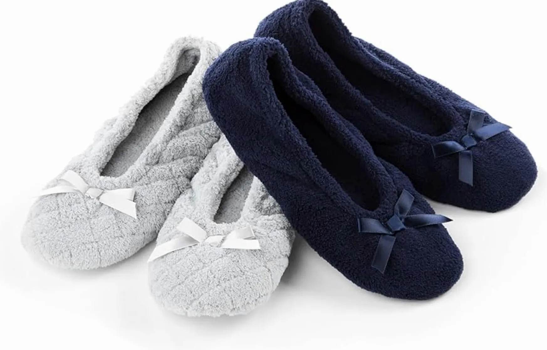Isotoner Kobiety 2 Pack Ballerina Slipper Quilted And SolidBalerinki