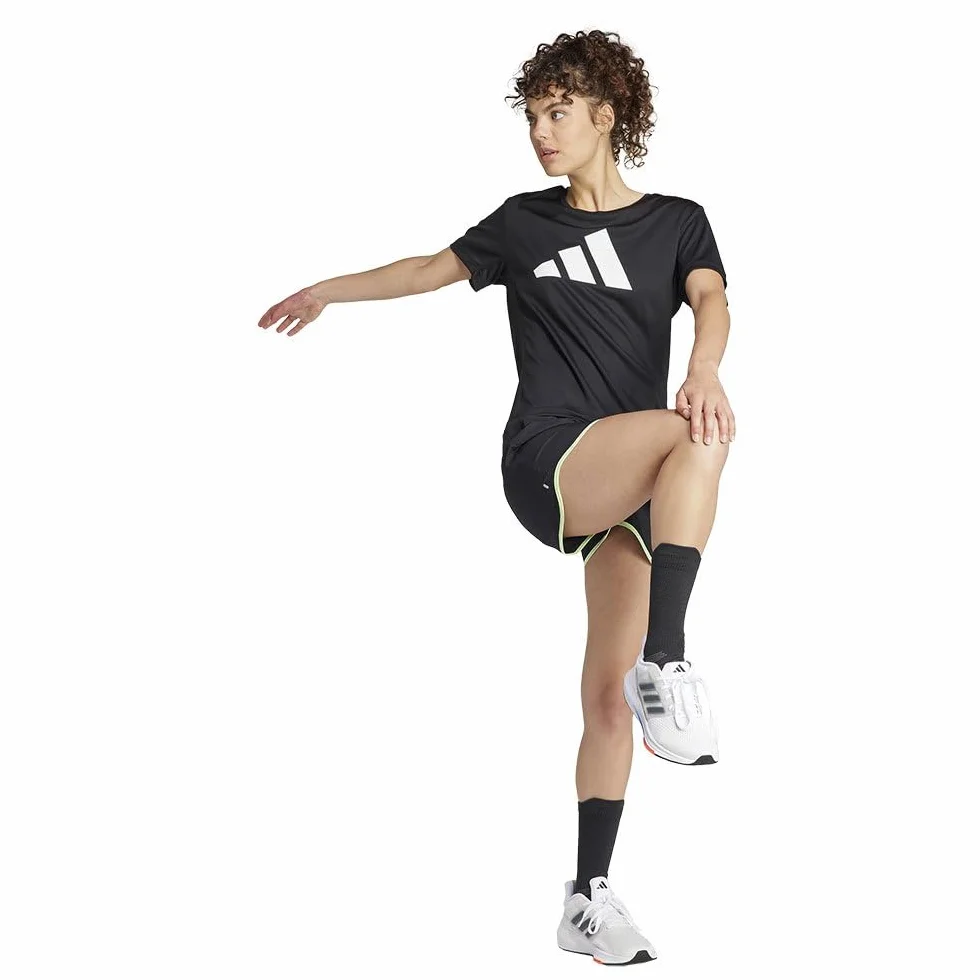 adidas Damskie szorty Run It, L 10 cm czarne, Czarny, L