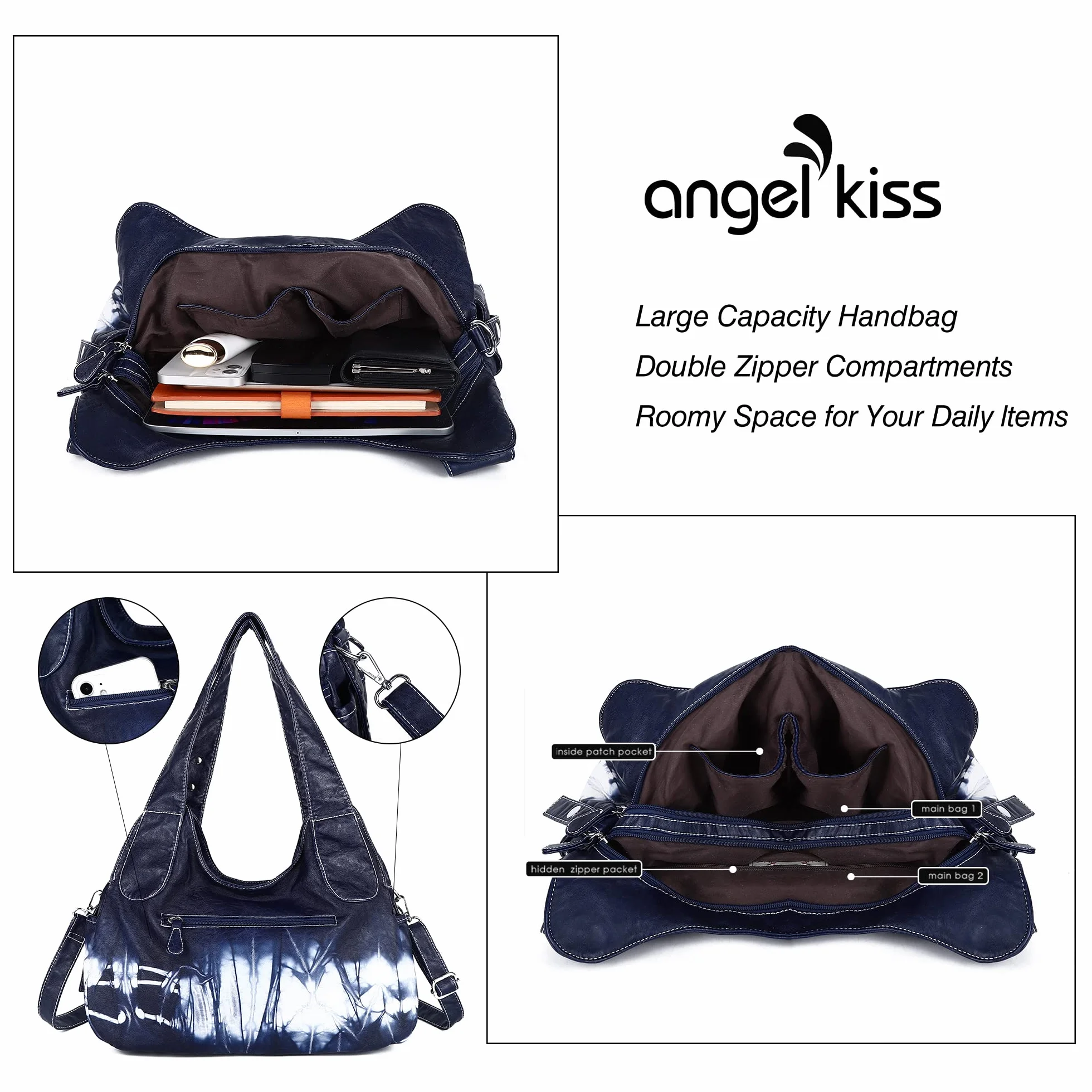Angel Kiss Torby Hobo Moda Wszechstronna Codzienna Podróż Kobiety