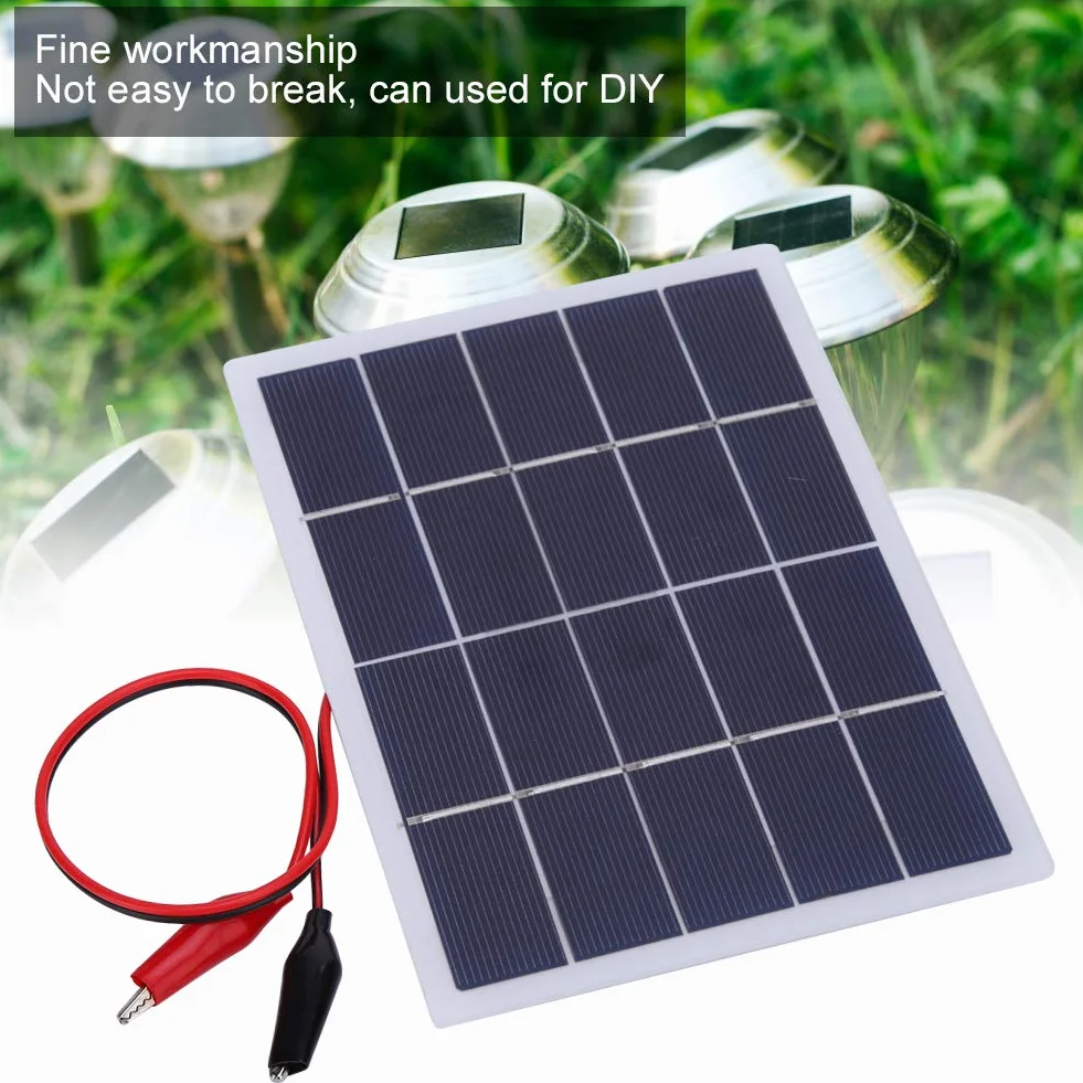 3W 5V Mini Panel Słoneczny, Krzem Polikrystaliczny DIY Panel Słoneczny, Przenośna ładowarka do Panelu Słonecznego, 170x130mm