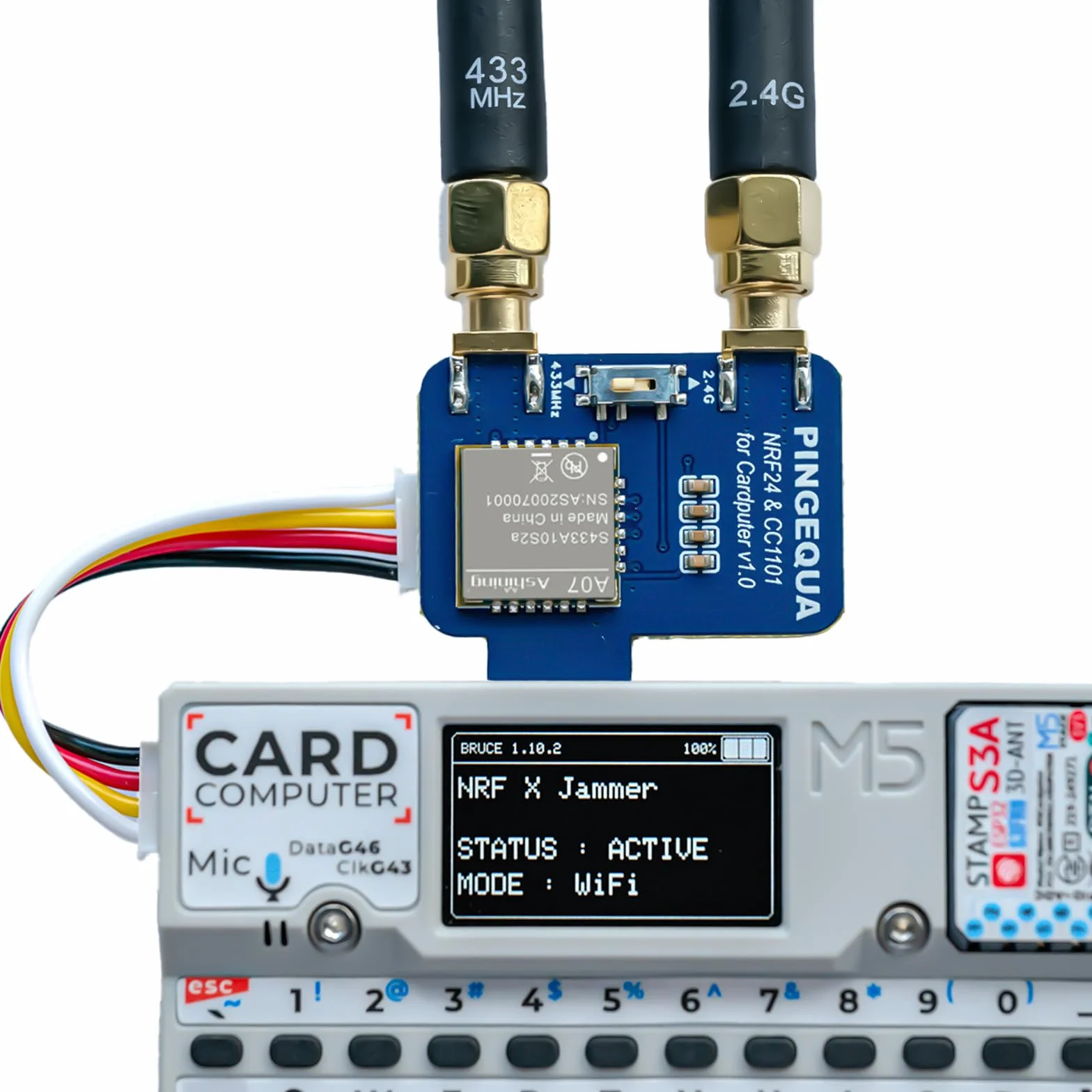 NRF24 i CC1101 moduł RF 2 w 1 do M5Stack Cardputer, obsługuje NRF24 2,4 GHz i CC1101 433MHz, Devboard kompatybilny z M5Stack Cardputer z oprogramowaniem sprzętowym Bruce