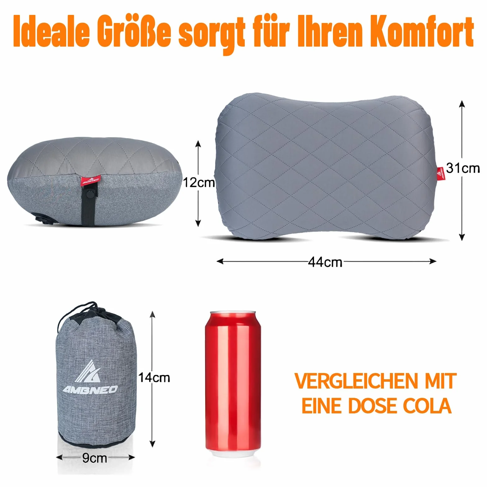 nadmuchiwana poduszka na kemping/podróże, ze zdejmowanymi poszewkami na poduszki i ultralekką poduszką powietrzną na kemping, ergonomiczna poduszka, idealne akcesoria kempingowe, nadmuchiwana