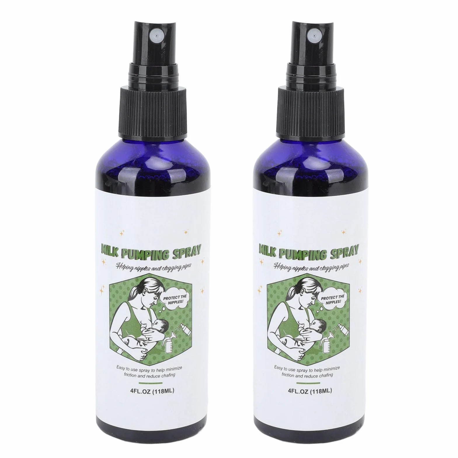 Spray do pompowania piersi, 2 szt., 118 ml, spray do pompowania mleka, nawilżający, odblokowujący sutki, pompka lubrykant w sprayu do karmienia piersią