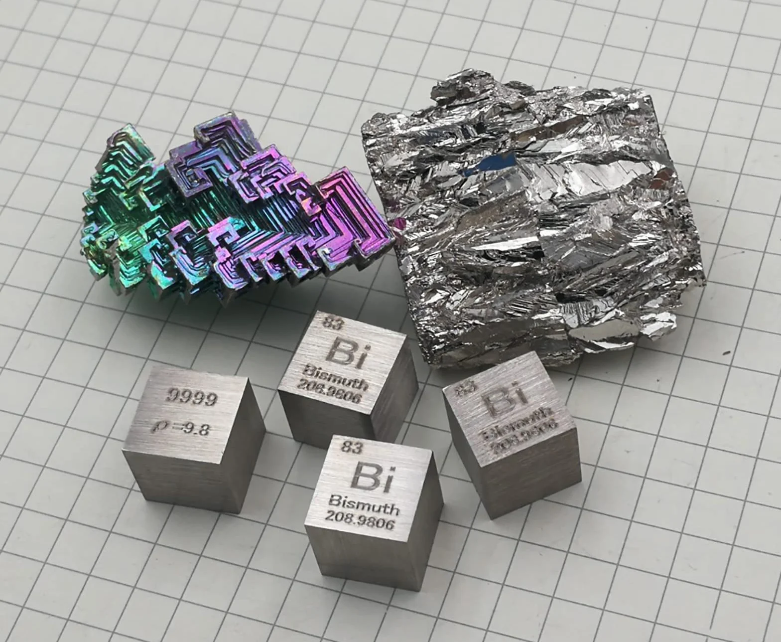 Metal Elements Cubes-Periodic Table-10mm Pure Metal Element Cubes - Laser Engraved High Density Cube Set for a Periodic Table of Elements Collection And Teachingstration(Bismuth)