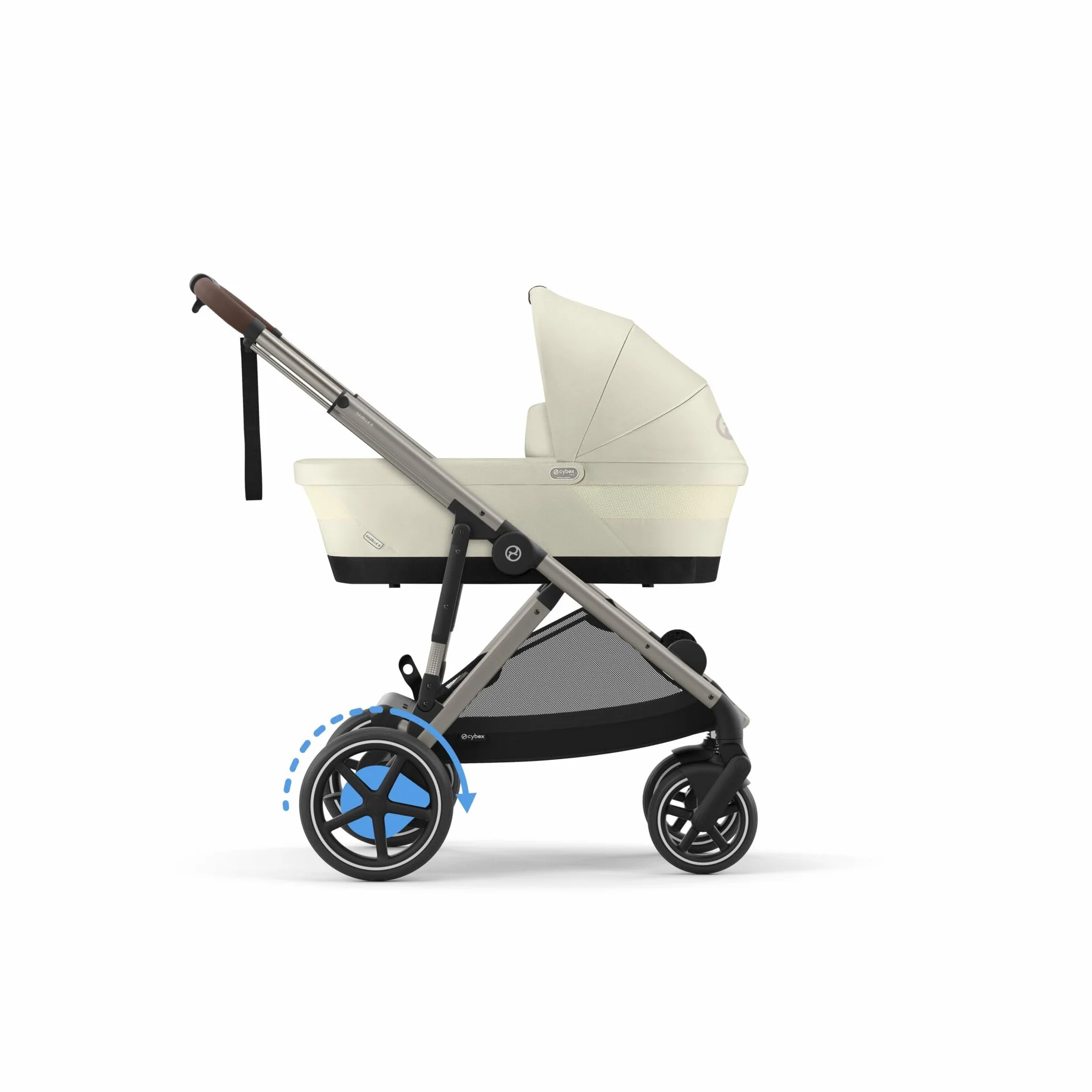 CYBEX Gold wózek e-GAZELLE S, od urodzenia do ok. 4 lat, max. 22 kg (tryb pojedynczy) / 2x 22 kg (tryb duo), system all-in-1 z napędem elektrycznym i konfiguracjami 20+, Seashell Beige