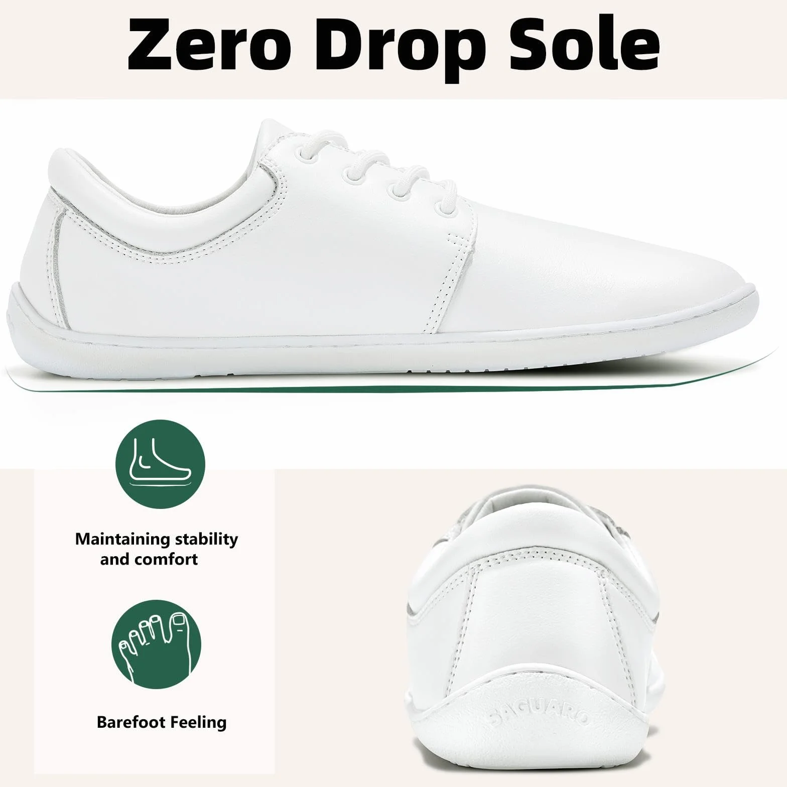 SAGUARO Barefoot Męskie buty casualowe minimalistyczne - z Wide Toe Box, Noble II, Gr.36-48