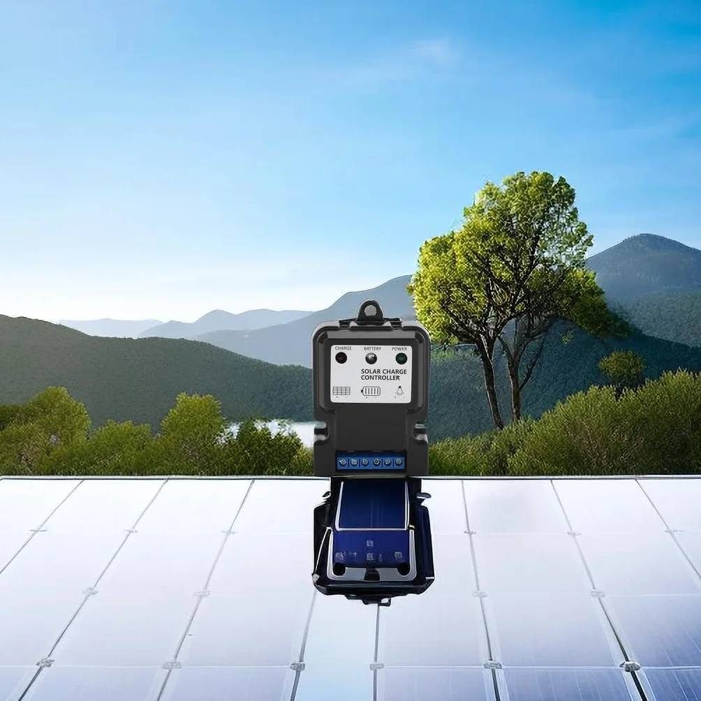 Zerodis Kontroler Ładowania Słonecznego PWM Inteligentny Regulator Ładowania Energii Słonecznej 10A 6V/12V DHS-5S6V Czarny