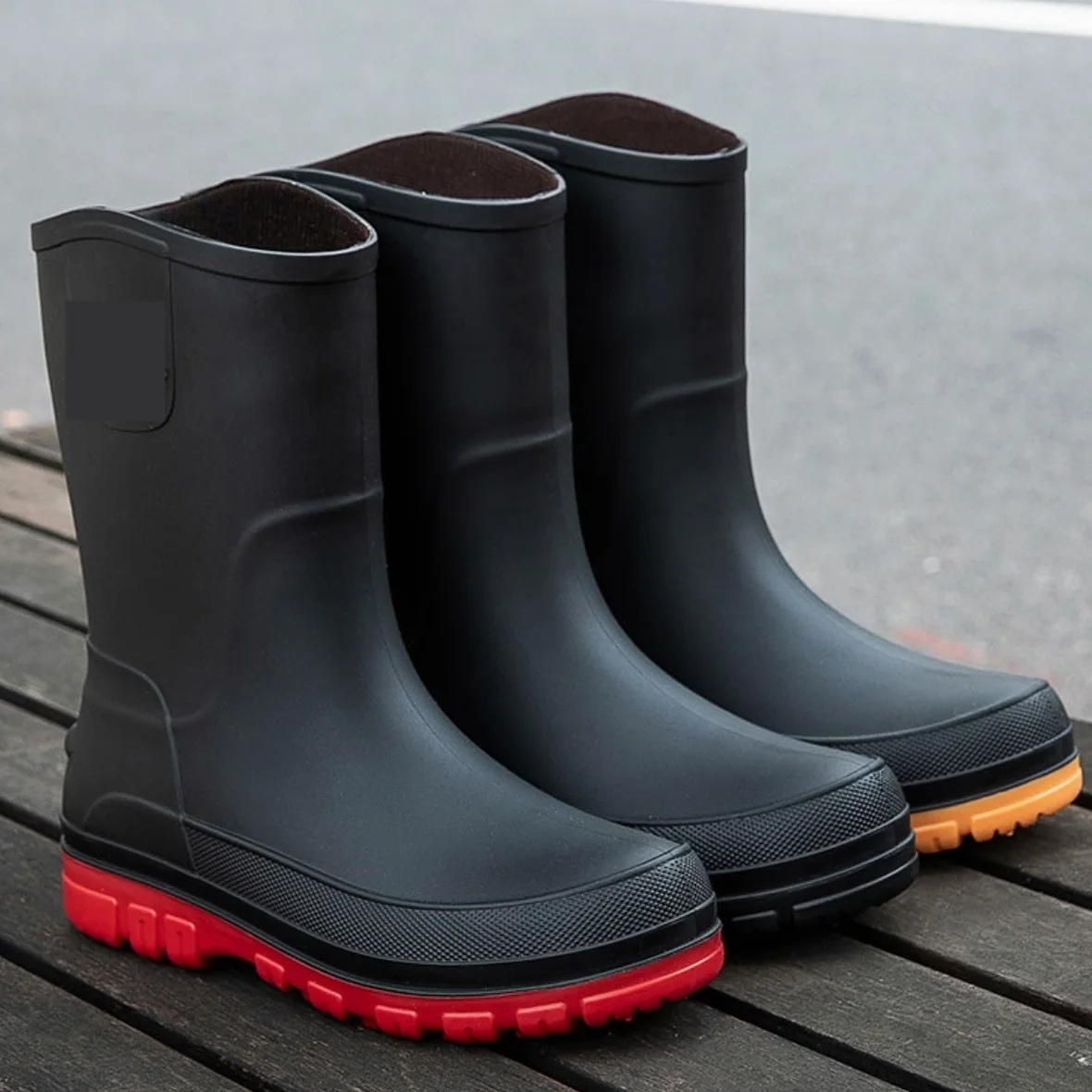 Buty Przeciwdeszczowe Męskie Antypoślizgowe, Wodoodporne, Średniej Wielkości Kalosze Robocze, Gumowe Buty Do Wędkowania I Wody Modne