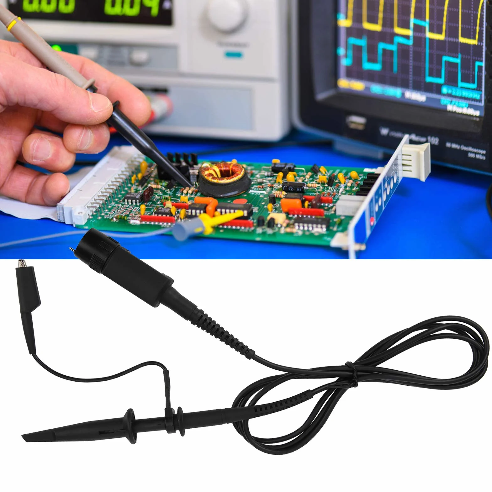Sonda oscyloskopowa, P-6139A Zestaw sondy testowej oscyloskopu o wysokiej precyzji 10:1, akcesoria do oscyloskopu 500 MHz, mały rozmiar, prosta obsługa