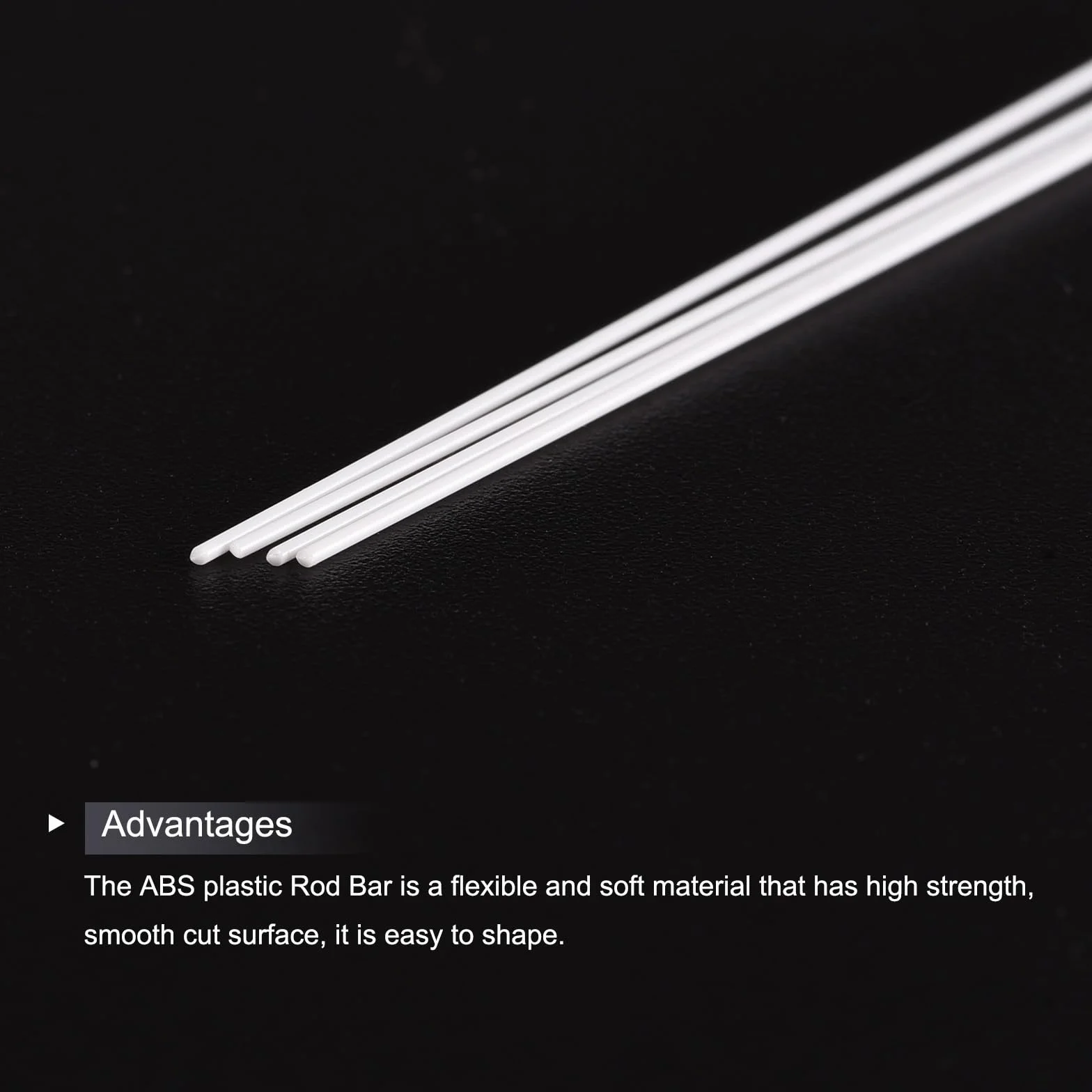 QUARKZMAN Pręt z tworzywa sztucznego ABS, okrągły, z pełnego materiału, 0,8 mm x 500 mm, do samodzielnego wykonania, modelu architektonicznego, stół do piasku, opakowanie 30 sztuk