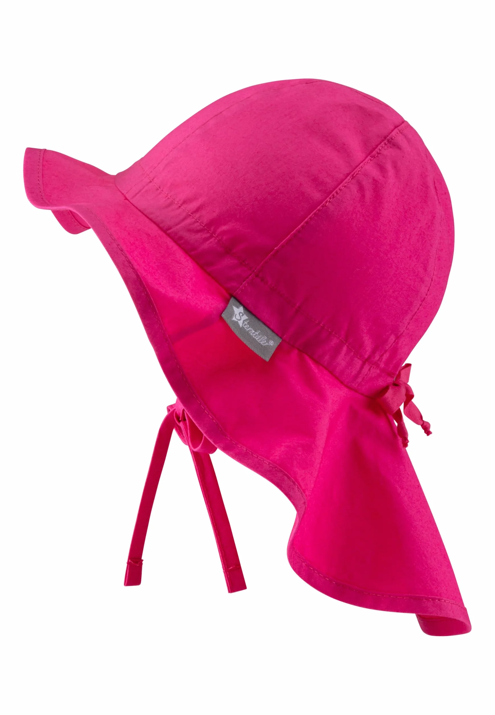 Sterntaler Unisex Flapper z tasiemkami do wiązania i ochroną karku, różowy (magenta 745), 49 cm