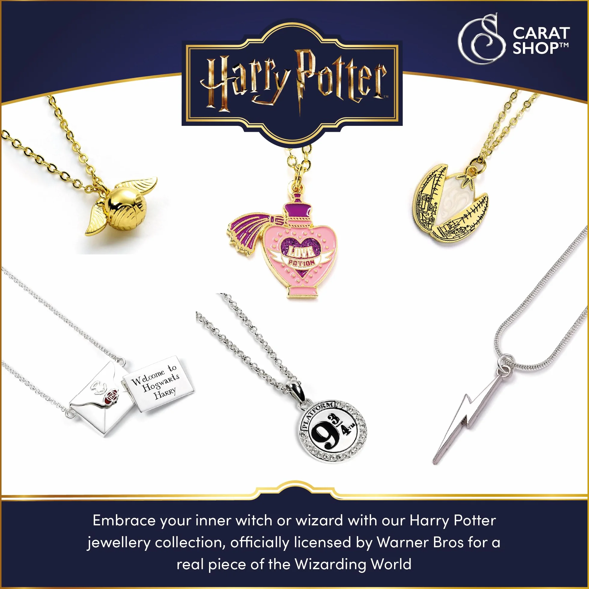 Harry Potter Oficjalna licencjonowana biżuteria naszyjniki tematyczne, Jeden rozmiar, Mosiądz, Brak kamienia