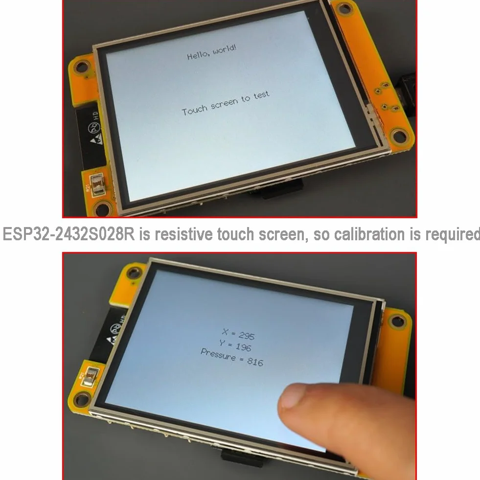 DIYmalls ESP32-2432S028R ESP32 żółty wyświetlacz rezystancyjny ekran dotykowy 240x320 TFT LCD moduł CYD płytka rozwojowa do Arduino IDE (2 sztuki)