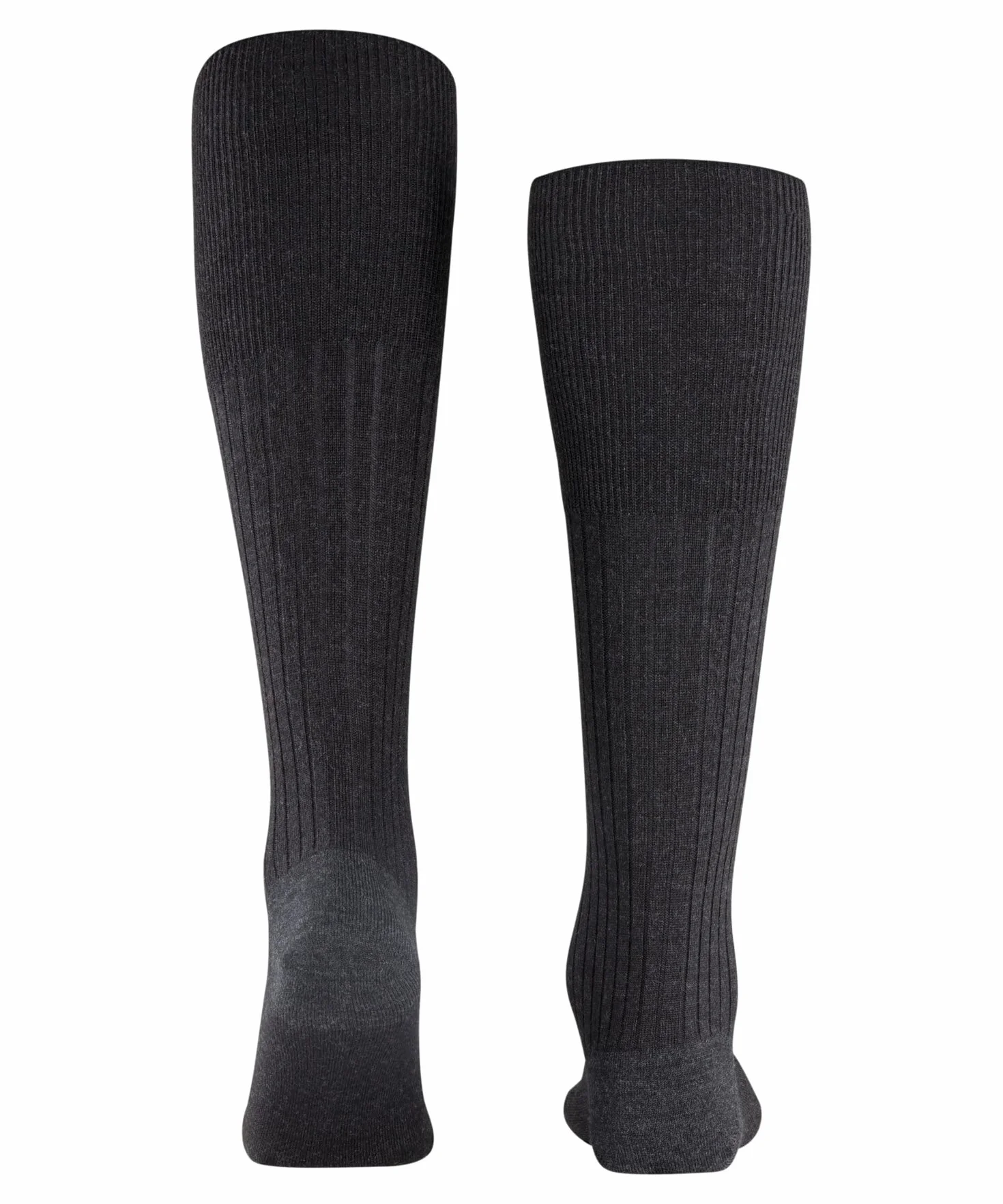 FALKE Mężczyźni Podkolanówki Bristol Pure M Kh Wełna długie jednokolorowe 1 Para, Szary Anthracite Melange 3080, 43-44