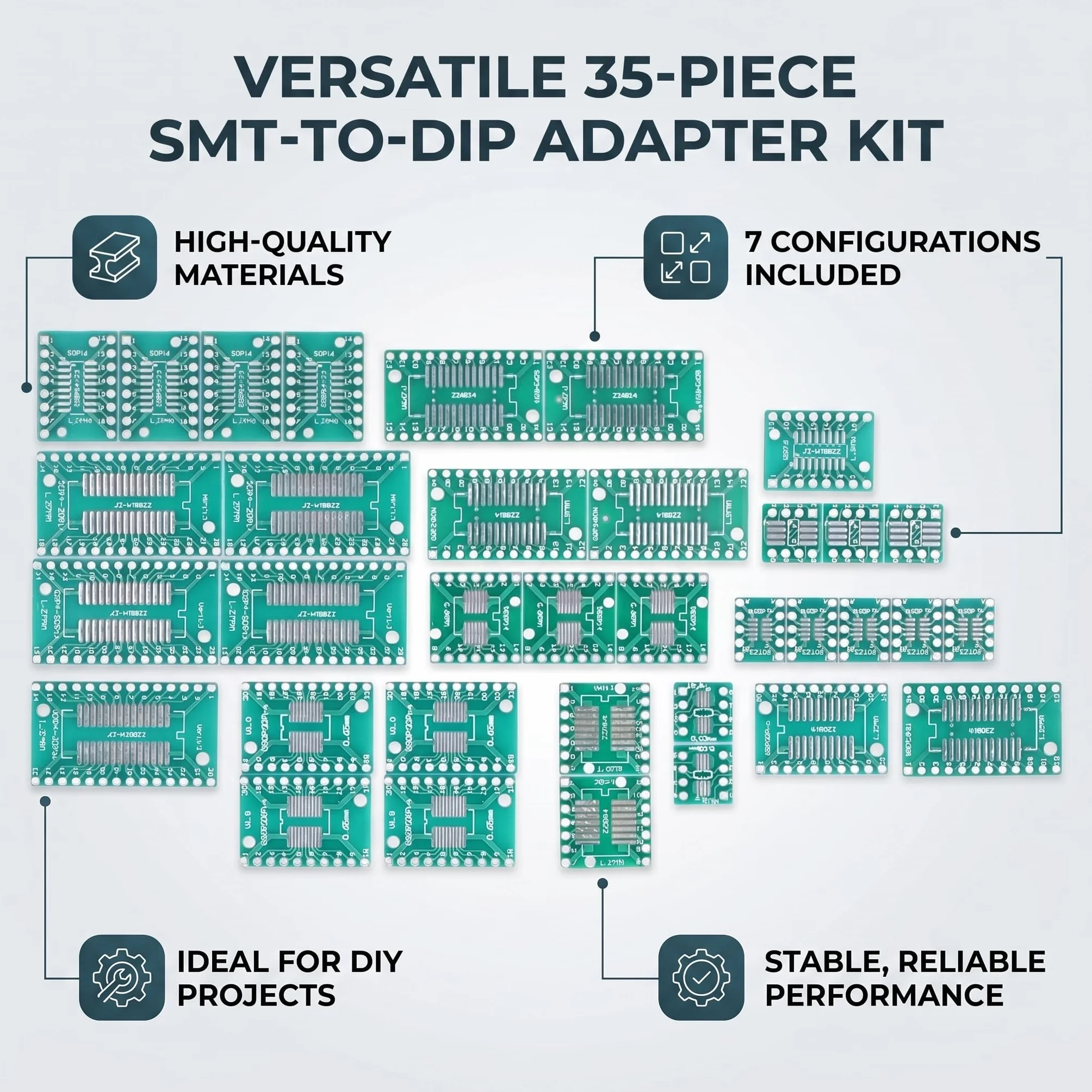 35 Sztuk PCB Prototypowa Płytka Adapter Konwerter SMT na DIP DIY Elektroniczne Komponenty Sterujące Przemysłowe