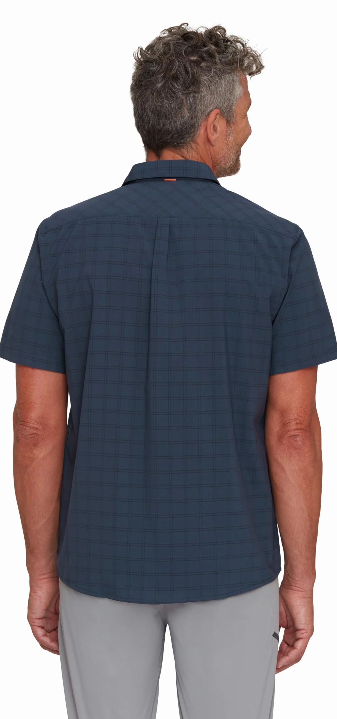 Mammut Lenni Shirt Men – Koszula Trekkingowa Męska | Krótki Rękaw, Ochrona UV, Szybkoschnąca i Oddychająca | Rozmiar L, Granatowy-czarny
