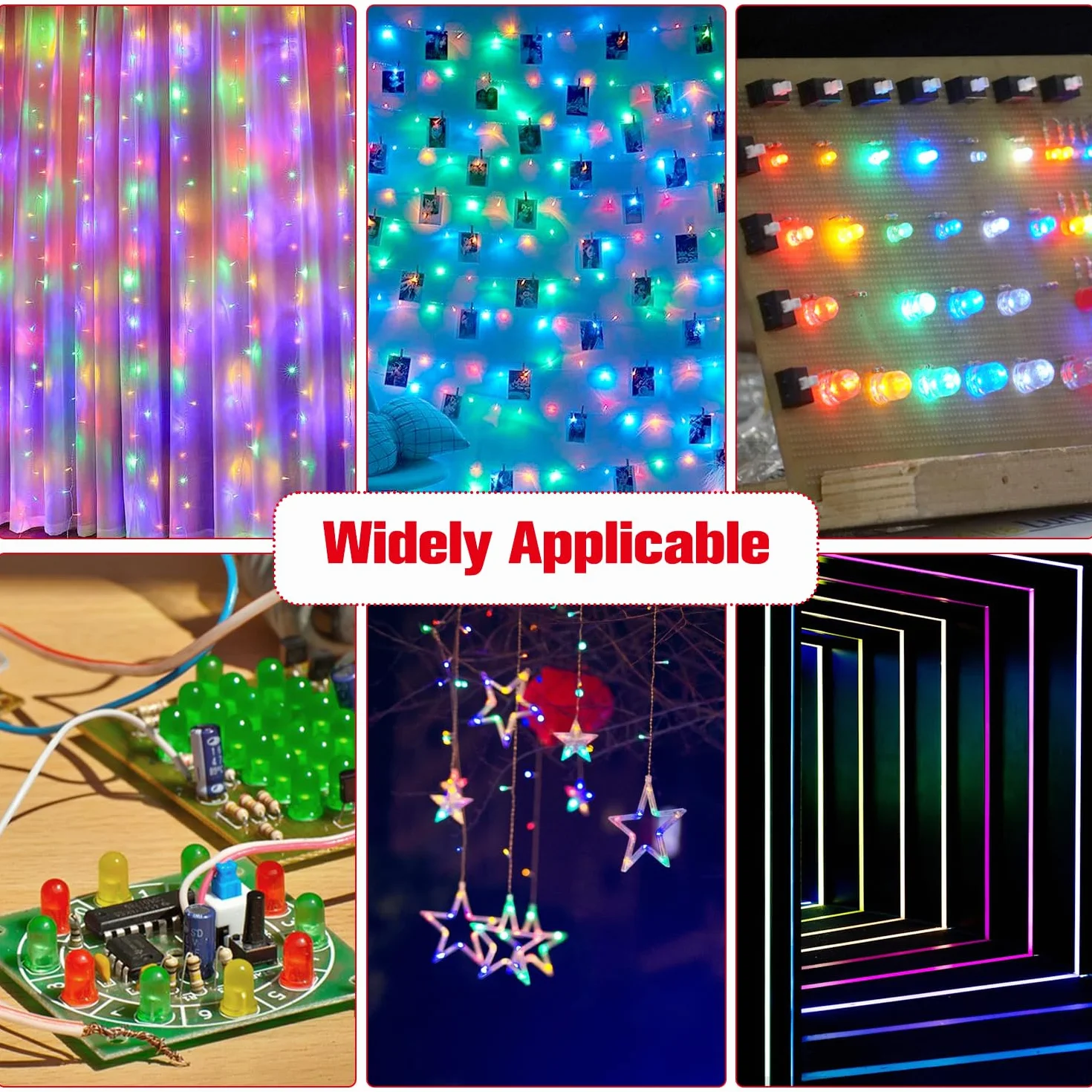 YIXISI 100 Sztuk 5mm Zestaw Diod LED, 2-Pinowe Diody Elektroluminescencyjne, Diody LED, Biały