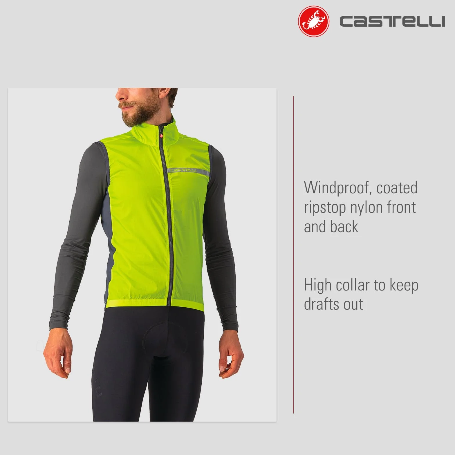 CASTELLI Męska kamizelka sportowa Squadra Stretch (1 szt.)