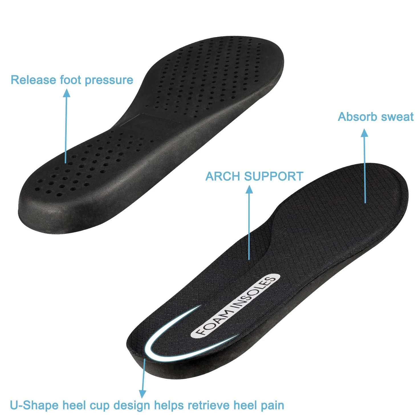 Endoto Wkładki do Skechers Butów, Pianka Mémoire Zamiennik Elastyczna Wkladka Zamienne Insoles Replacement Insert(42 EU)