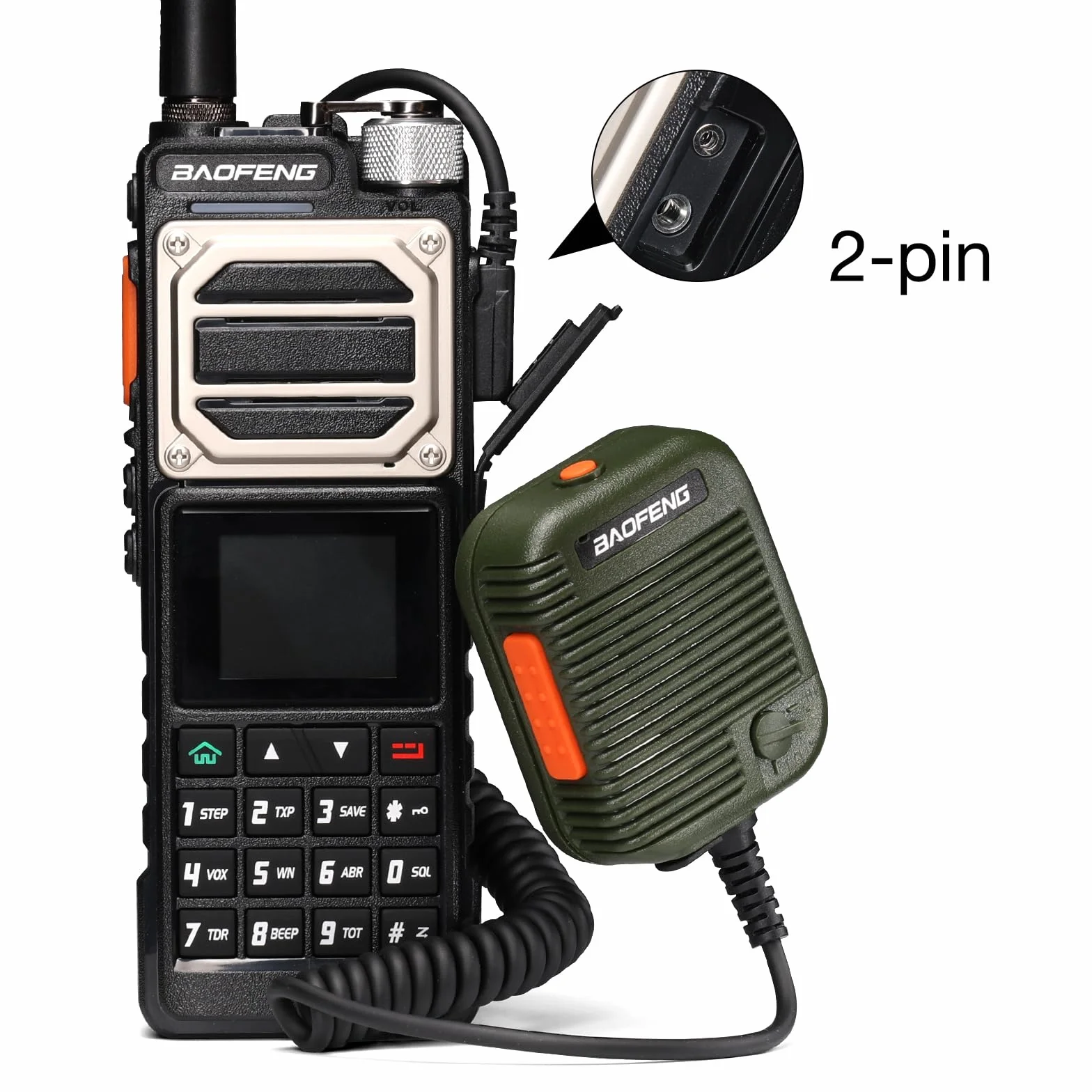 BAOFENG Taktyczny głośnik mikrofon mikrofonowy do ręcznego radia szynkowego dwukierunkowego UV-25 UV-5R 5RM BF-F8HP