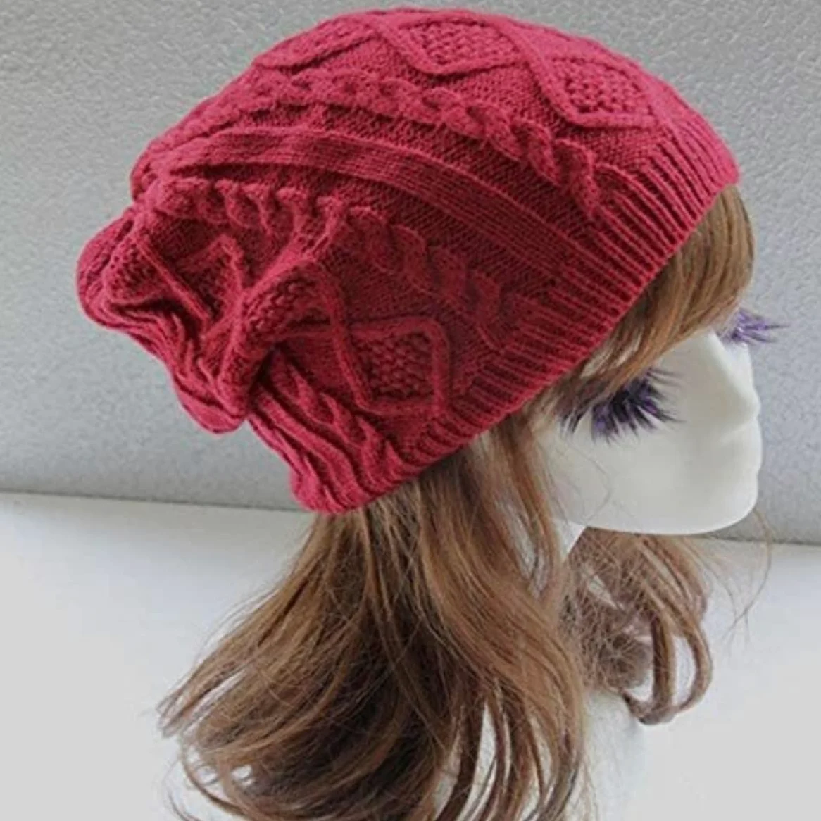 Czapka Beanie Czapka Zimowa Damska Ciepła Damska Obszycie Dzianinowe Czapki Keep Gothic (rosso Jeden Rozmiar)