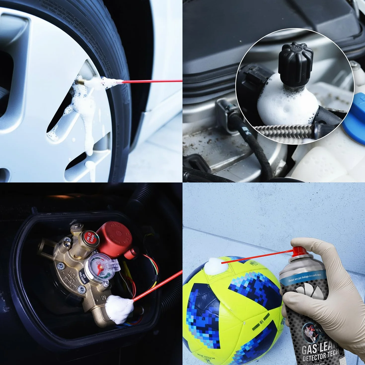 AABCOOLING Gas Leak Detector 300ml - Tester Szczelności Układów Sprężonego Powietrza, Instalacja Pneumatyczna do Malowania, Wykrywacz Nieszczelności w Wężach do Kompresora, Złączkach, Pistoletach