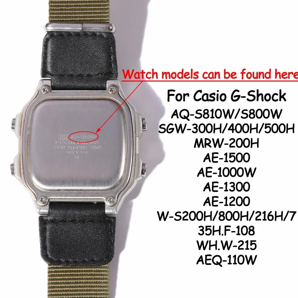 Zapasowy pasek do zegarka z żywicy naturalnej, kompatybilny z Casio AE-1200 SGW-300H MRW-200H W-735H wodoodporny gumowy pasek, Czarna srebrna klamra, 18mm, Klasyczny
