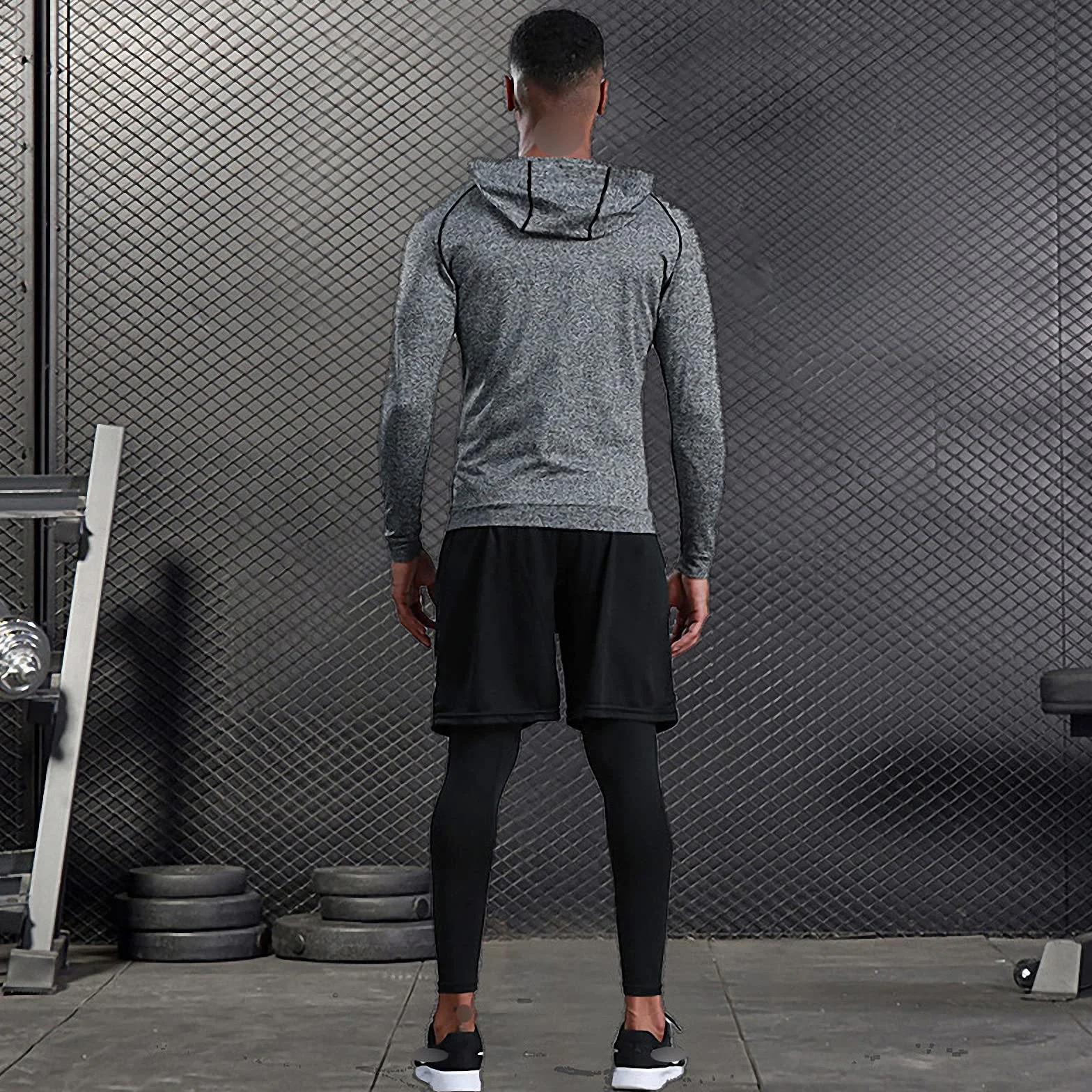 7-częściowy męski zestaw odzieży fitness, szybkoschnące legginsy na siłownię, outdoorowa warstwa bazowa odzież sportowa, styl 7, M