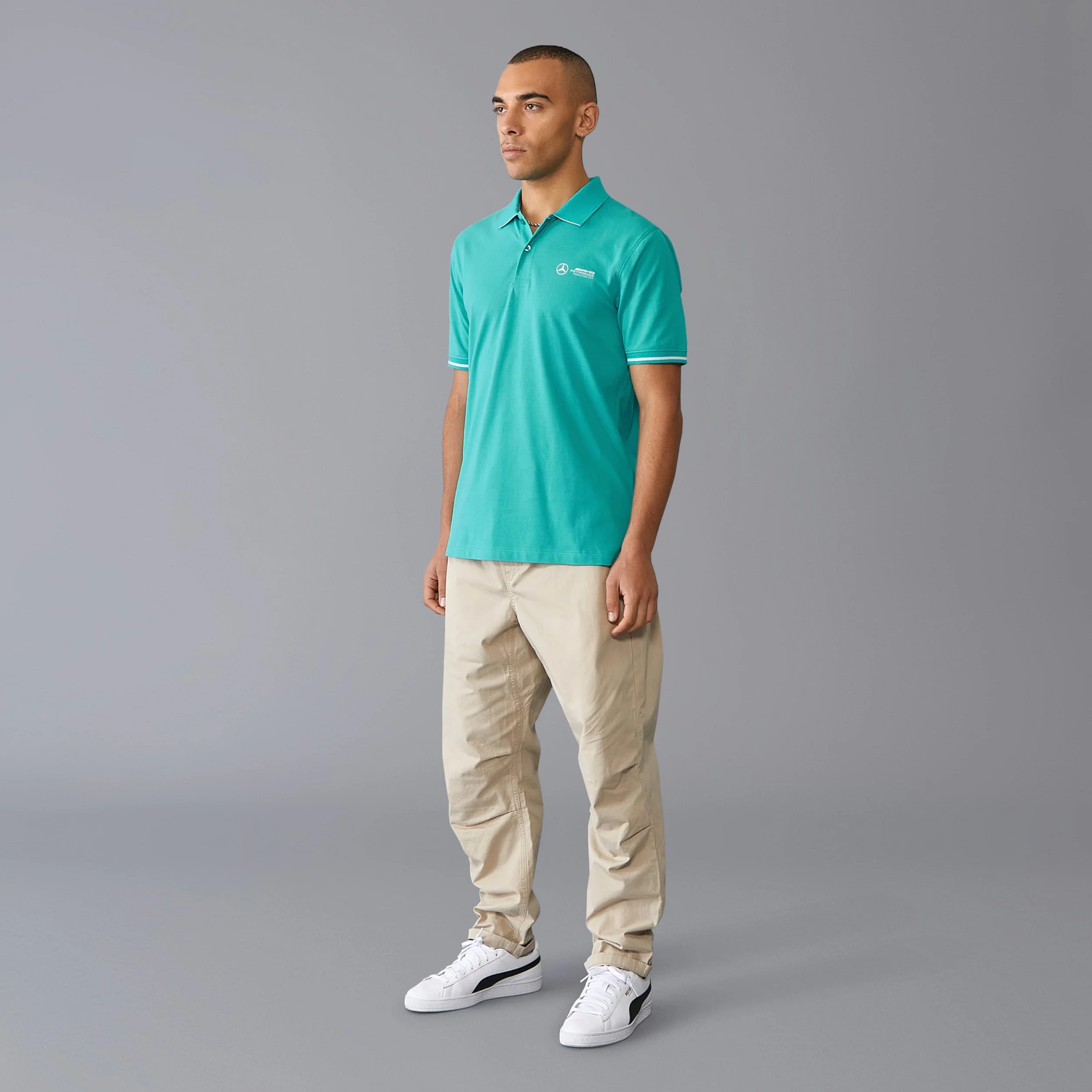 Mercedes AMG Petronas Męska koszulka polo F1 3D logo zespołu
