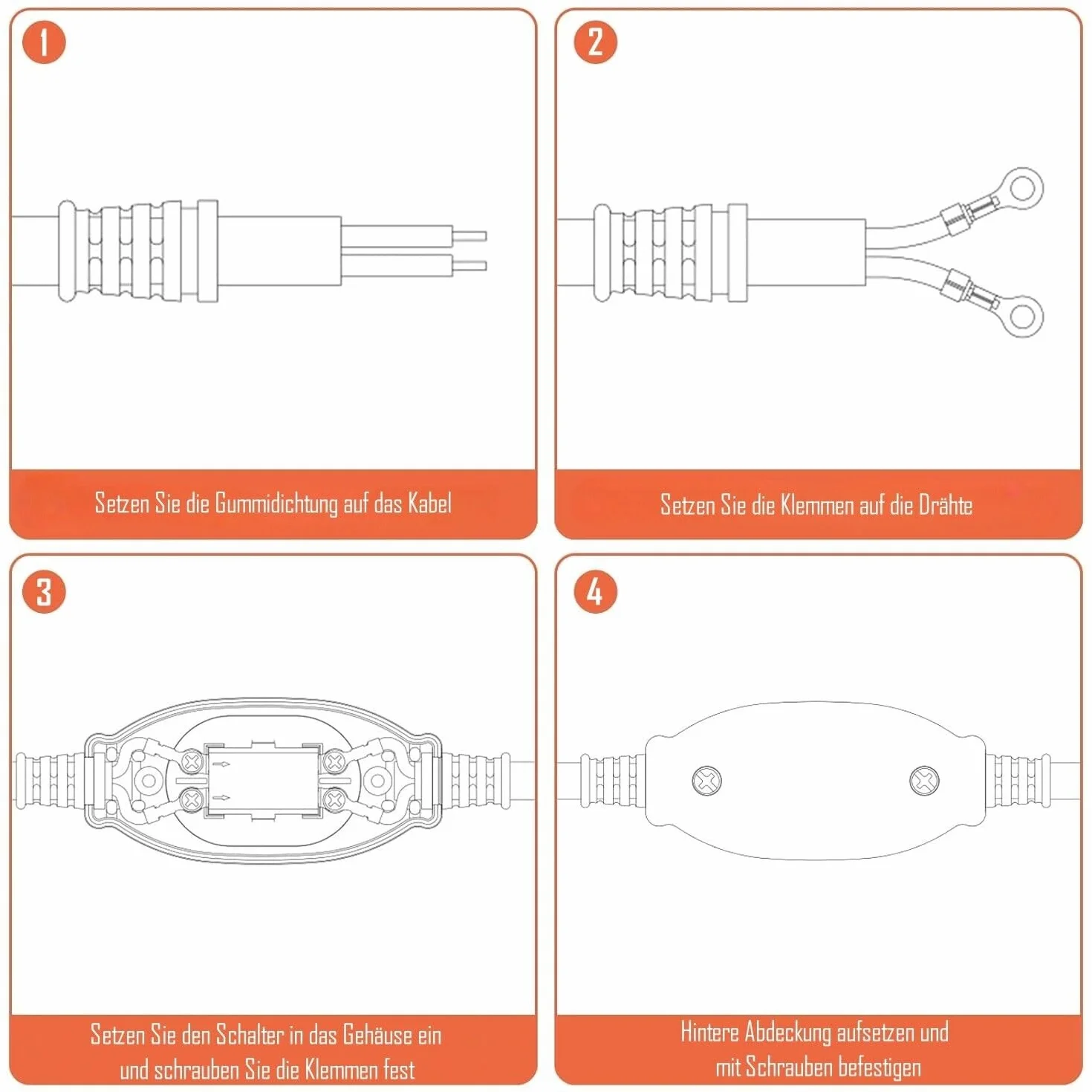 Wodoszczelny przełącznik IP65, biały, pasuje do użytku na zewnątrz, 2-biegunowy, 3 A, 250 V, pasuje do LED, SMD
