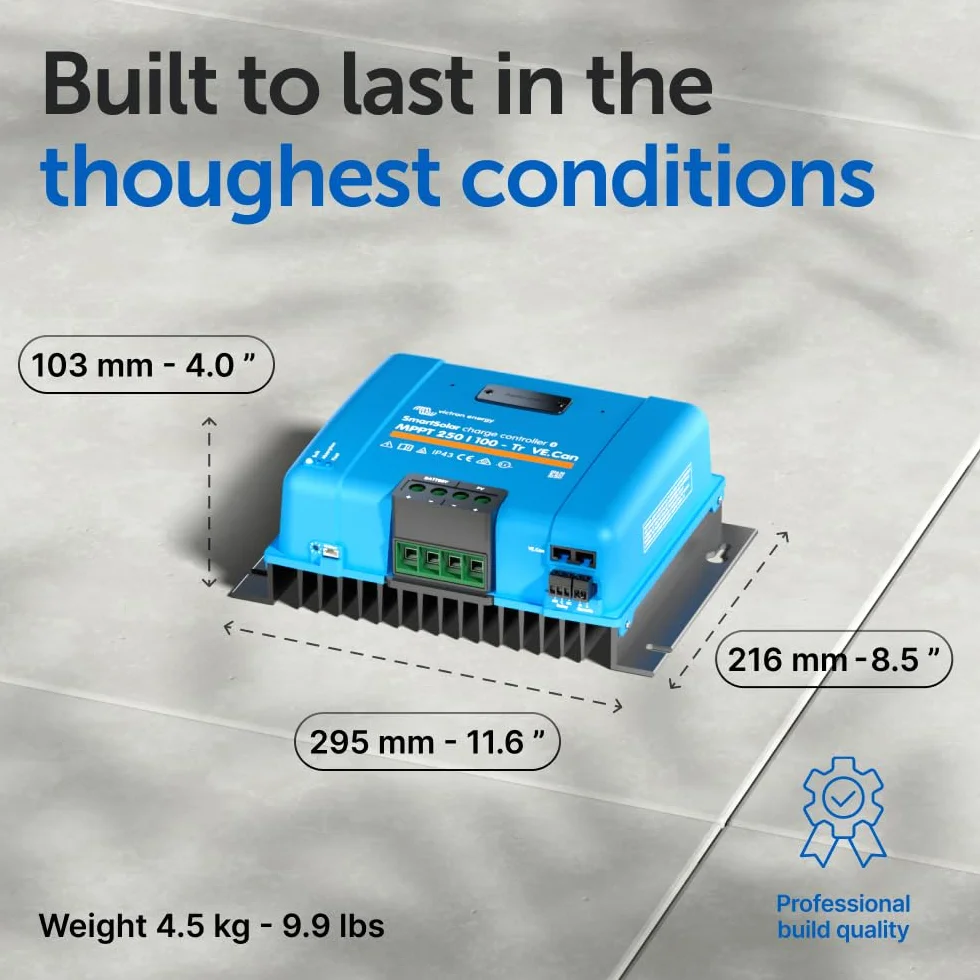 Victron Energy SmartSolar MPPT TR VE.Can 250V 100 amp 12/24/36/48-Volt Kontroler Ładowania Słonecznego (Bluetooth)
