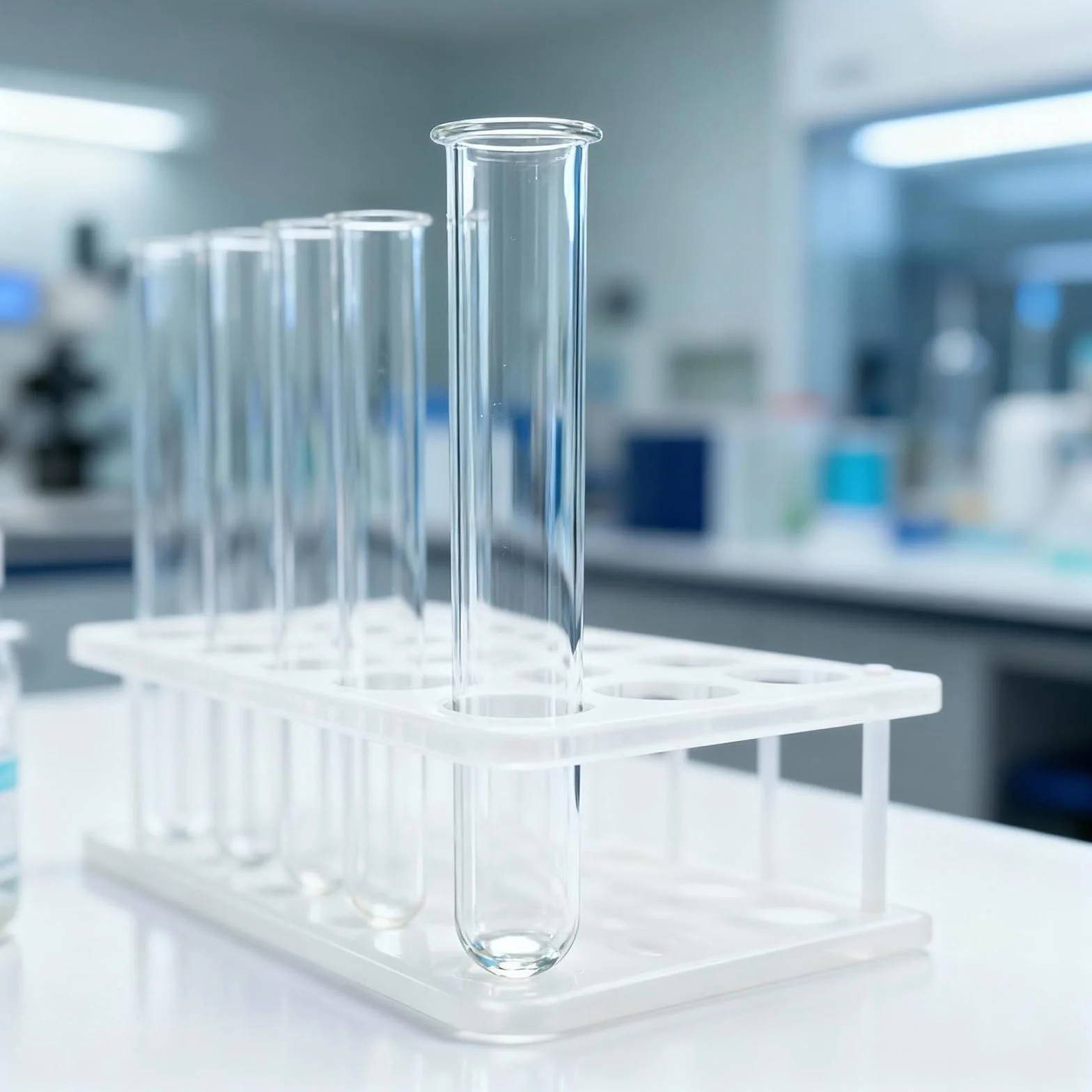 Akrylowe probówki przezroczyste 12 cm do laboratorium chemii biologii