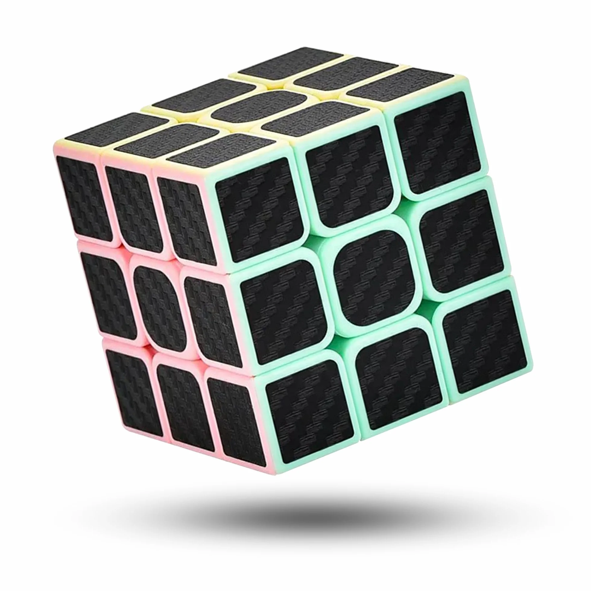 CREADY® Kostka Magiczna 3x3 Speed Cube, Wytrzymała Układanka Edukacyjna dla Dzieci i Dorosłych, Regulowane Napięcie, Naklejki z Włókna Węglowego, 5,5 cm, Ciemny Jasny