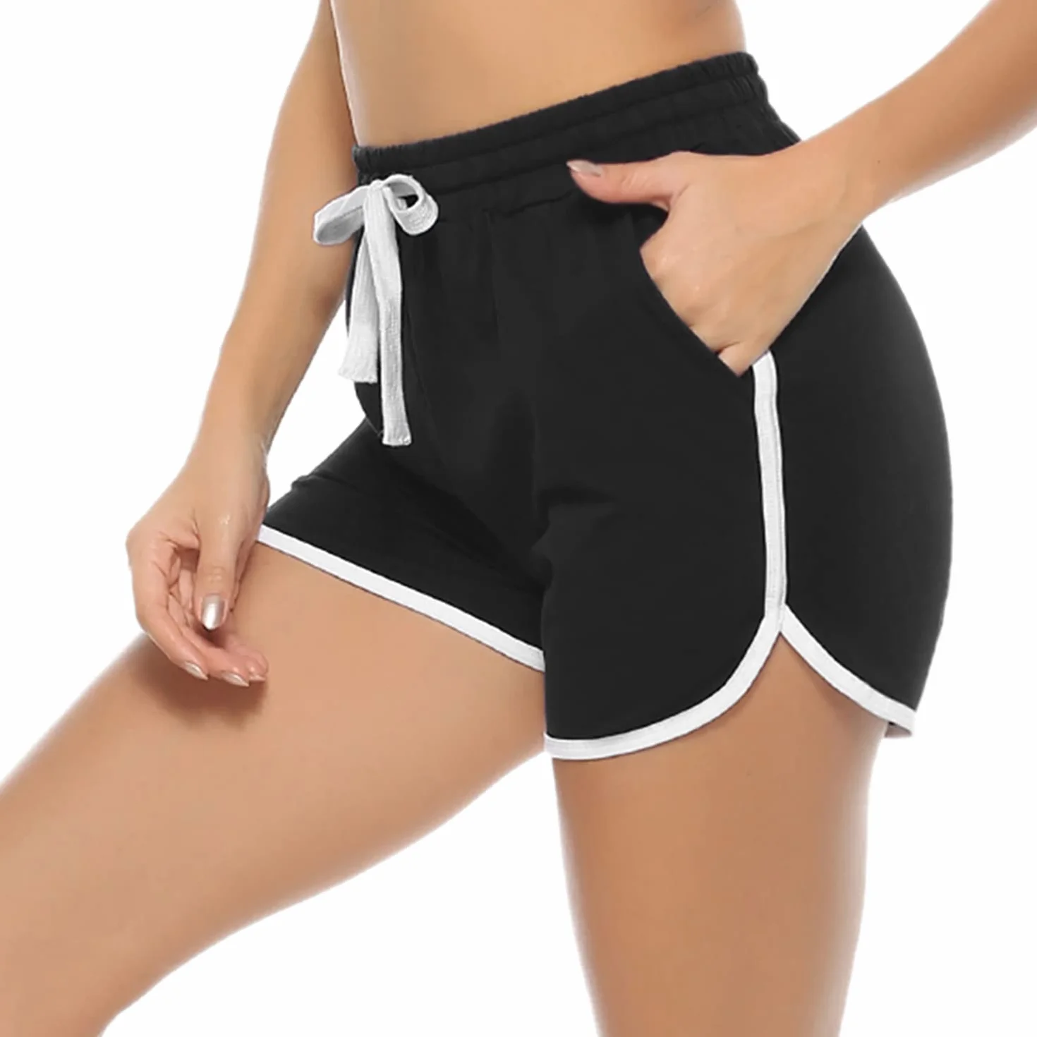 Aseniza Damskie spodenki sportowe do biegania fitness lato