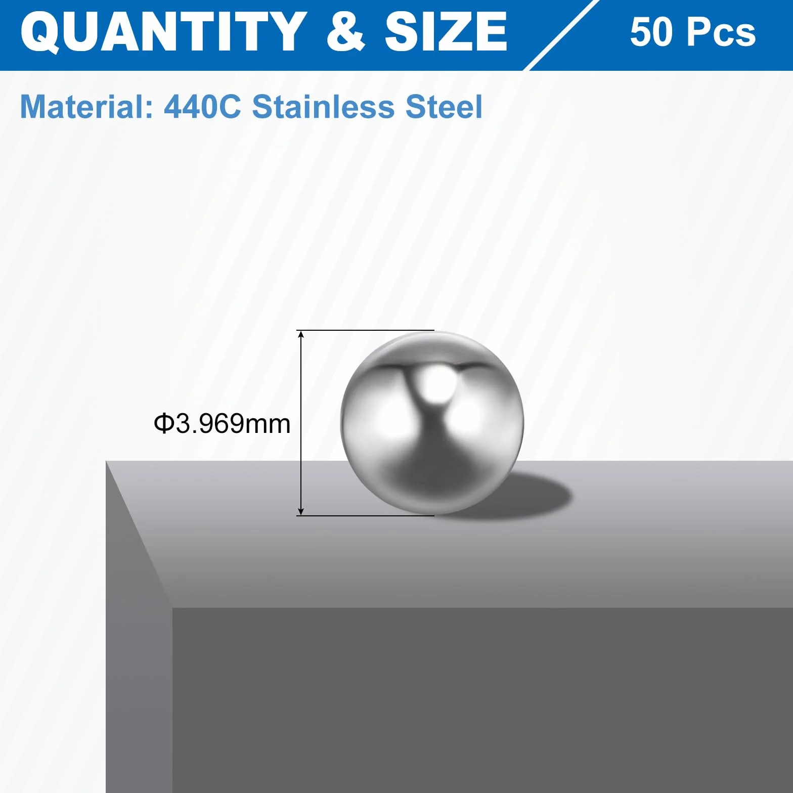 Łożyska kulkowe 440c ze stali nierdzewnej G10 3,969 mm 50 sztuk